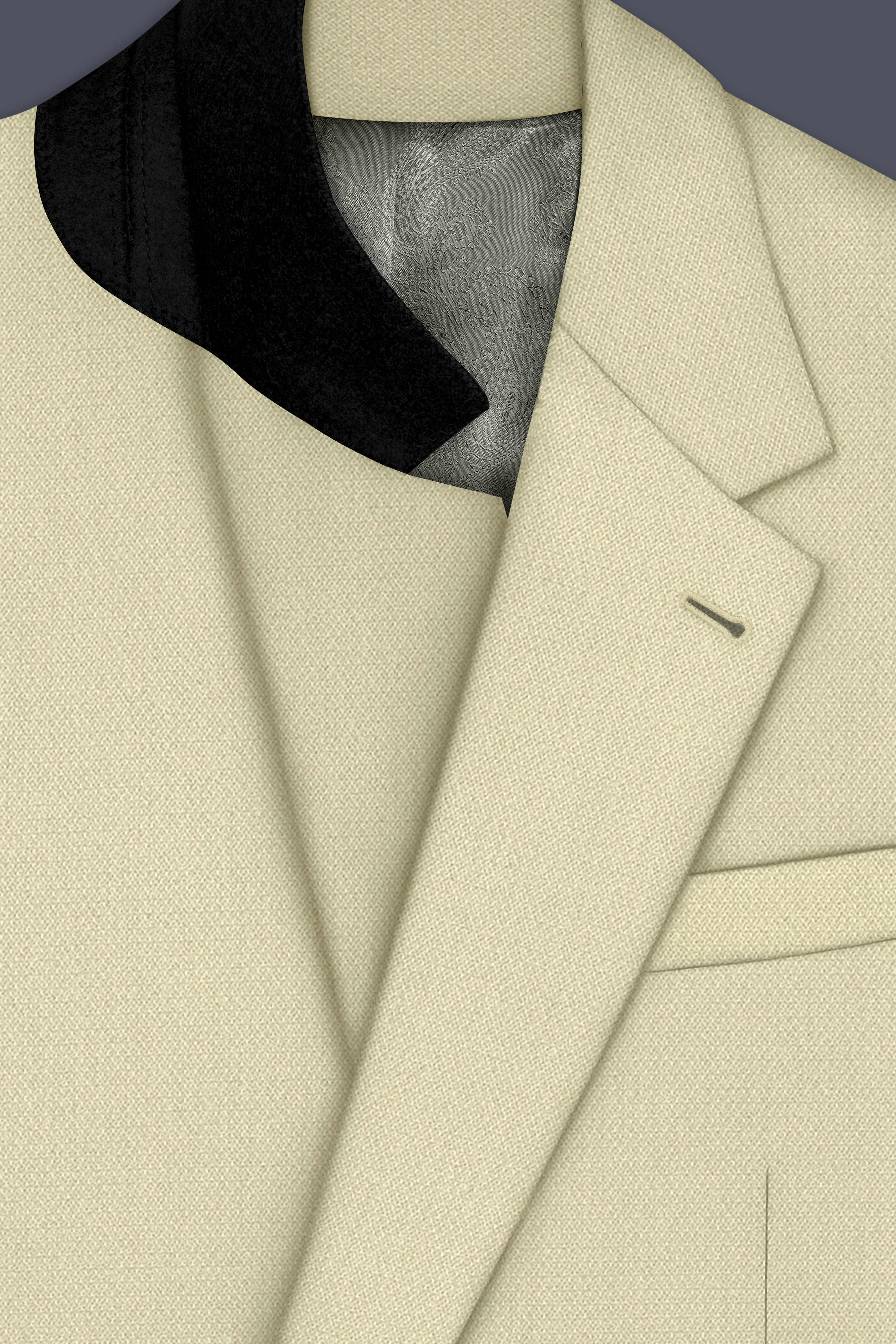 Cedar-Tallow Green Diamond Textured Wool Rich Slight Stretch Single Breasted Blazer