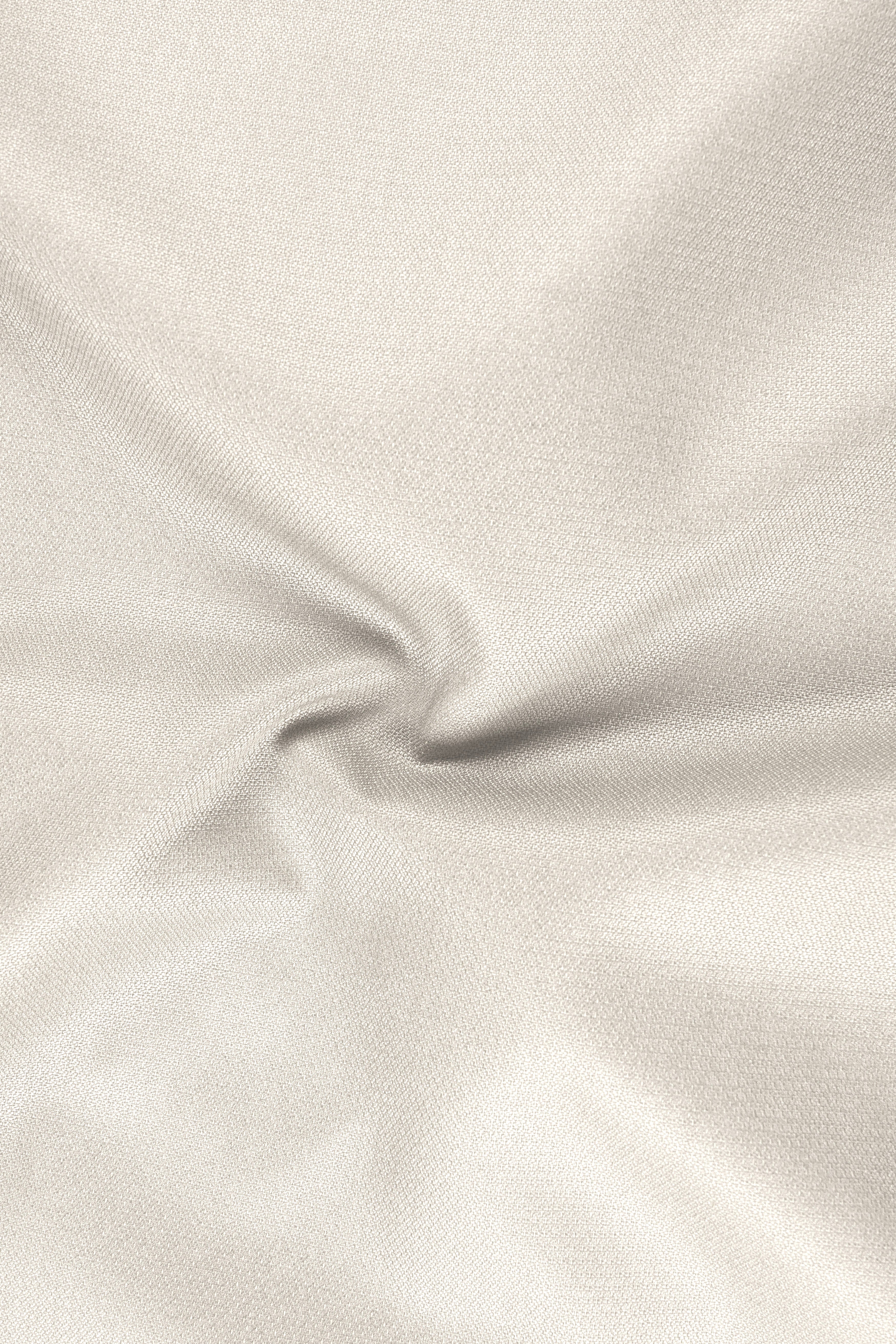 Ecru-Merino Off White Diamond Textured Wool Rich Slight Stretch Double Breasted Blazer