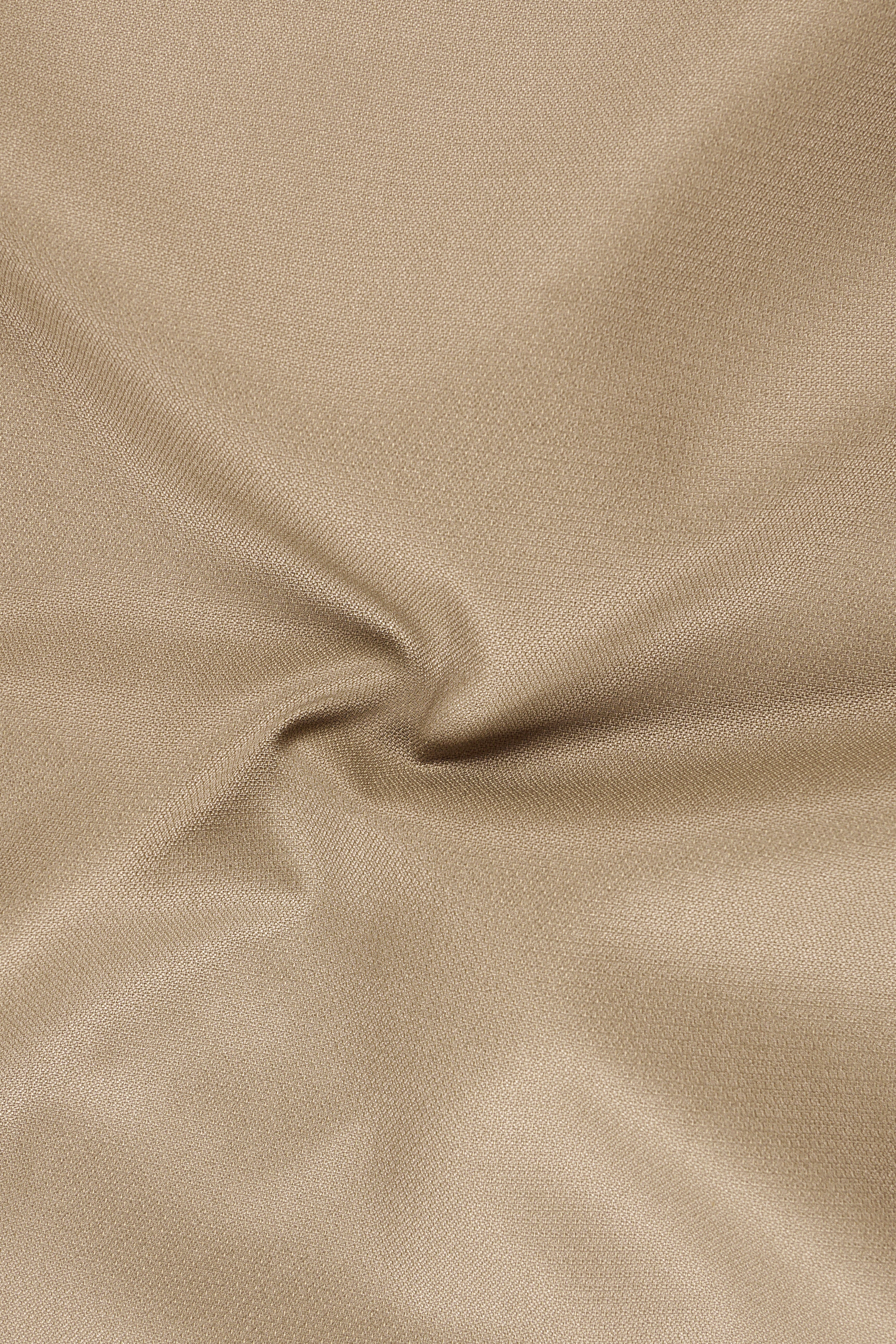 Sable-Mongoose Cream Diamond Textured Wool Rich Slight Stretch Double Breasted Blazer