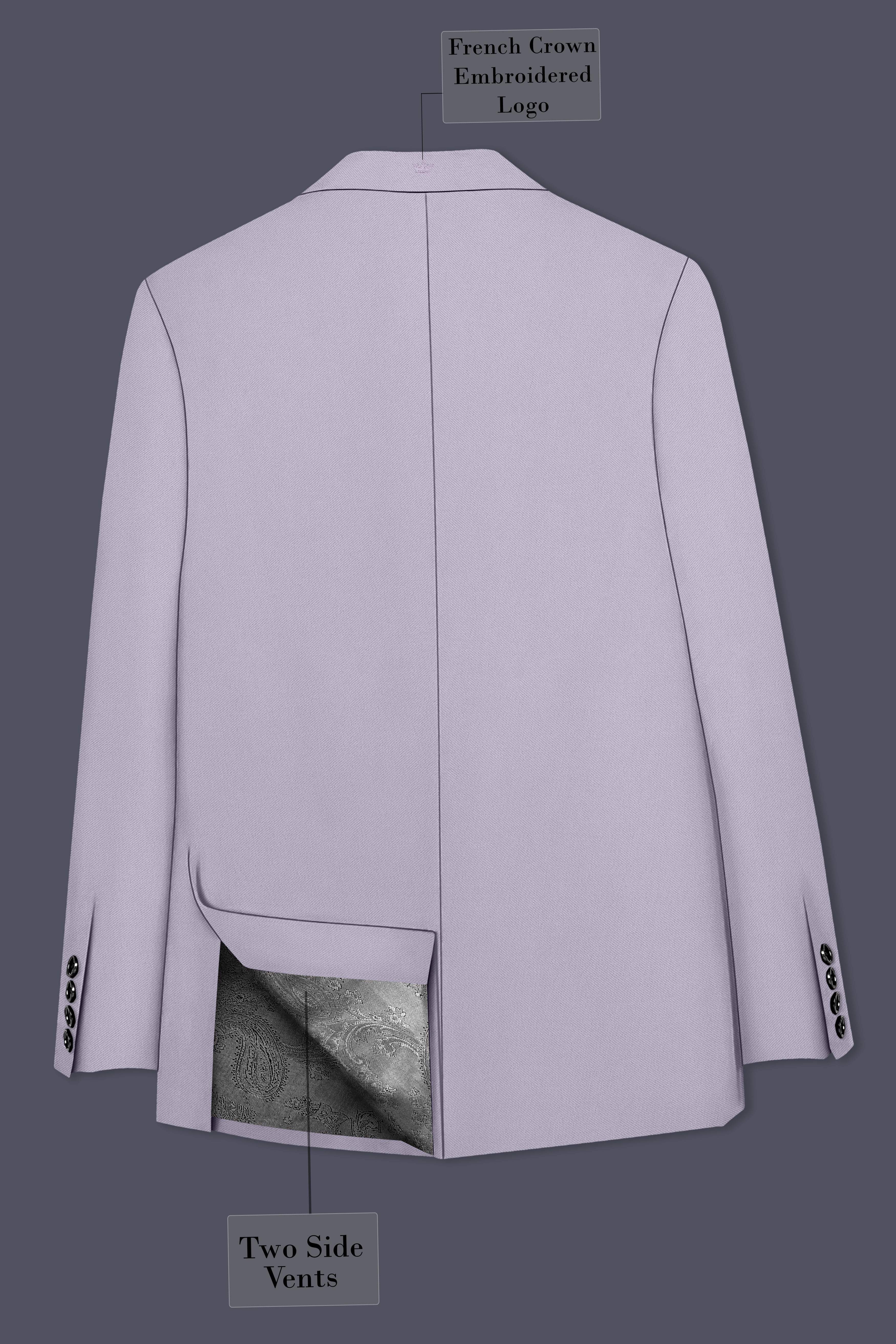 Aegis-Korean Iron Gray 4-Way Stretch Wrinkle-Free Wool Rich Double Breasted Blazer
