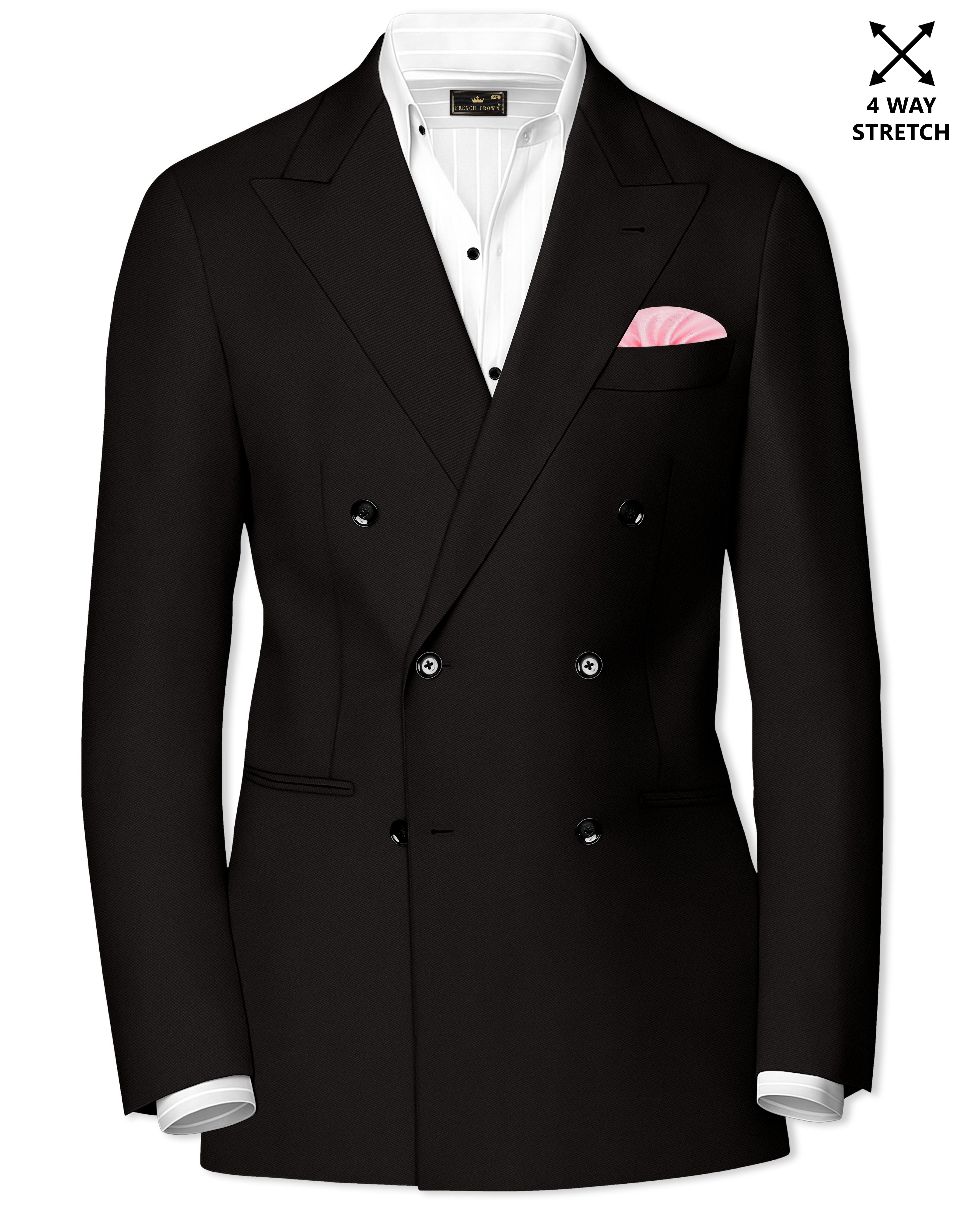 Bronze-Korean Zeus Brown Solid Premium Wool Rich Double Breasted