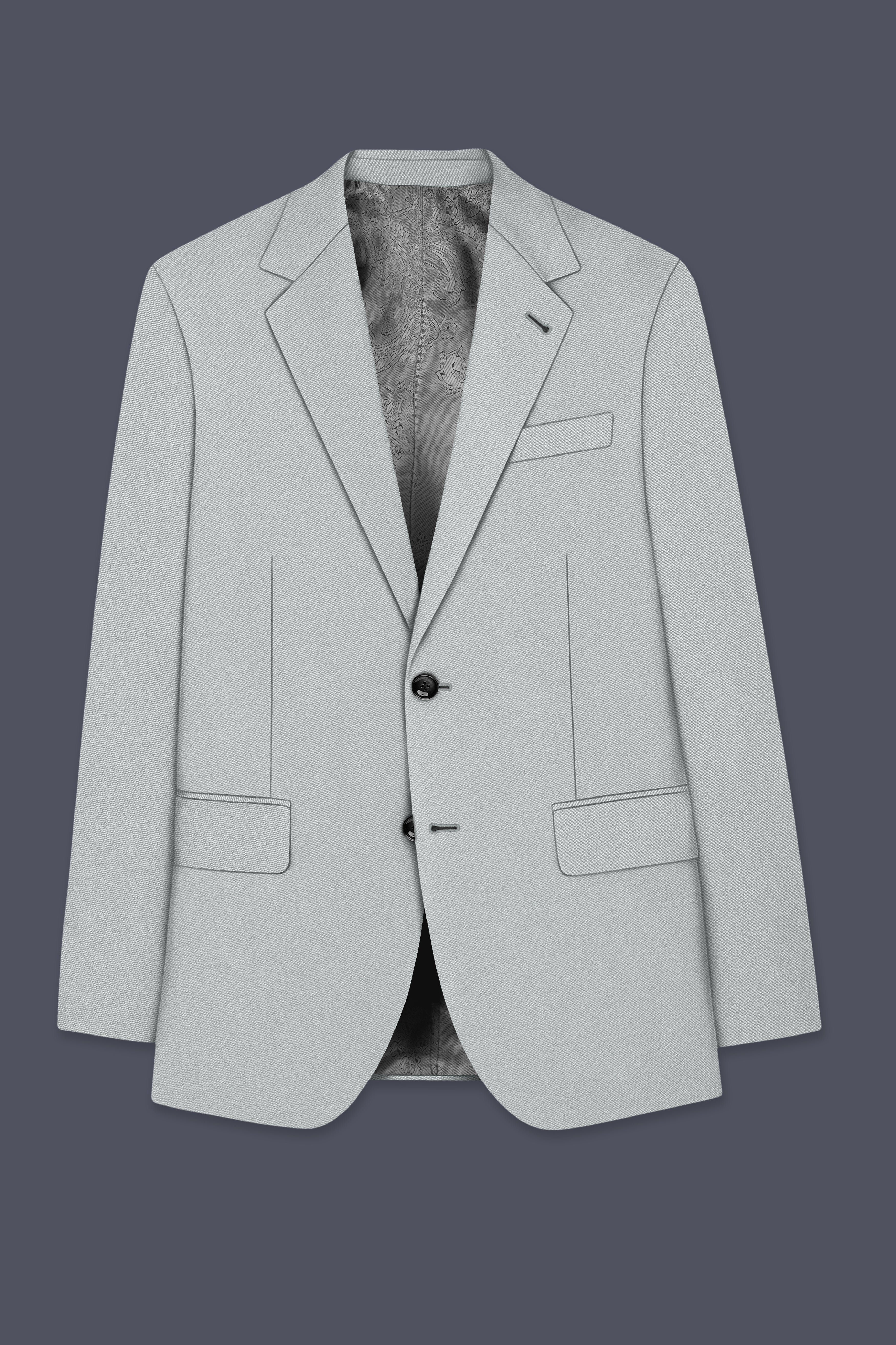 Prestige-Korean Mercury Green 4-Way Stretch Wrinkle-Free Wool Rich Single Breasted Blazer