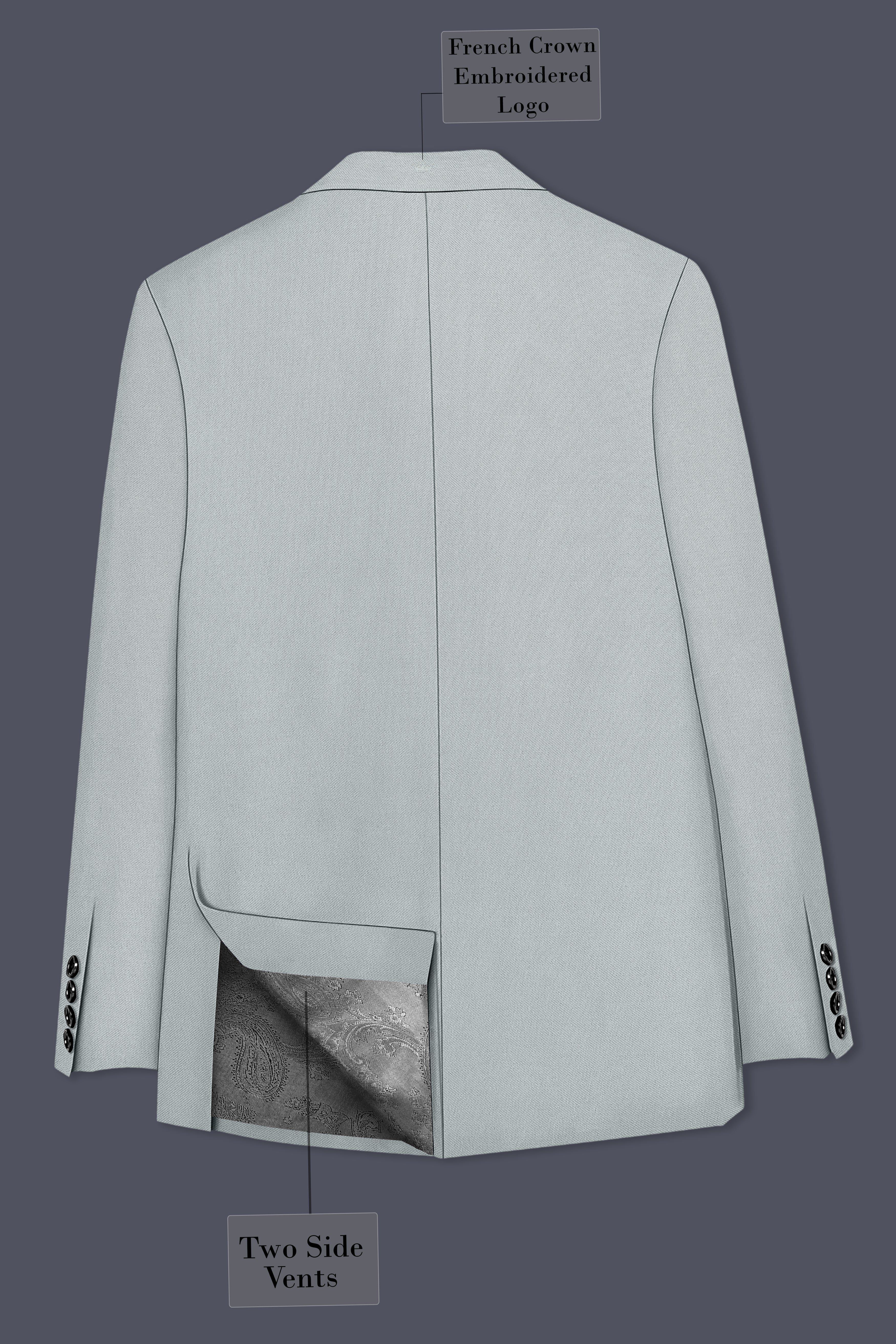 Prestige-Korean Mercury Green 4-Way Stretch Wrinkle-Free Wool Rich Single Breasted Blazer