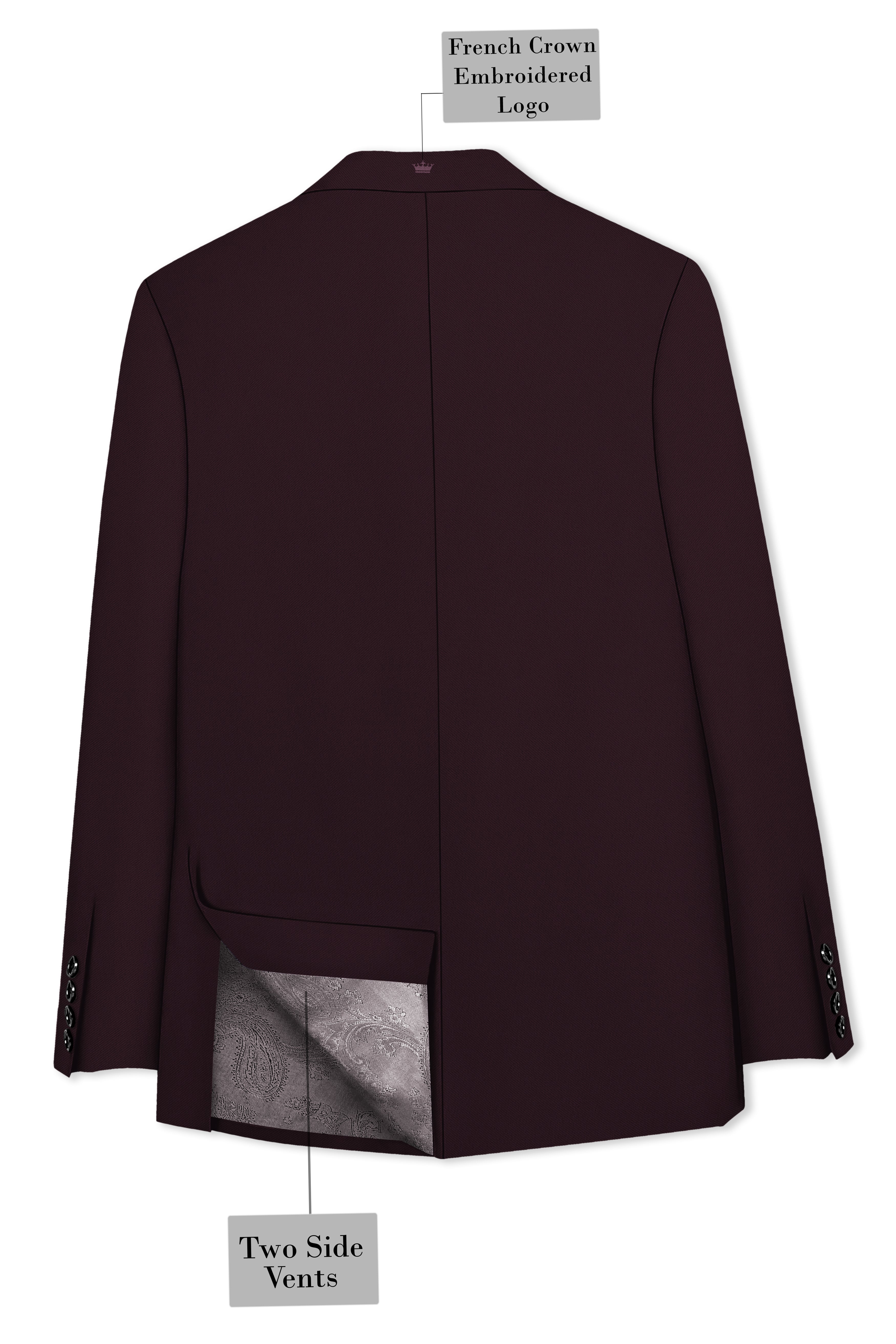 Imperio-korean Eclipse Purple 4-Way Stretch Wrinkle-Free Wool Rich Single Breasted Blazer