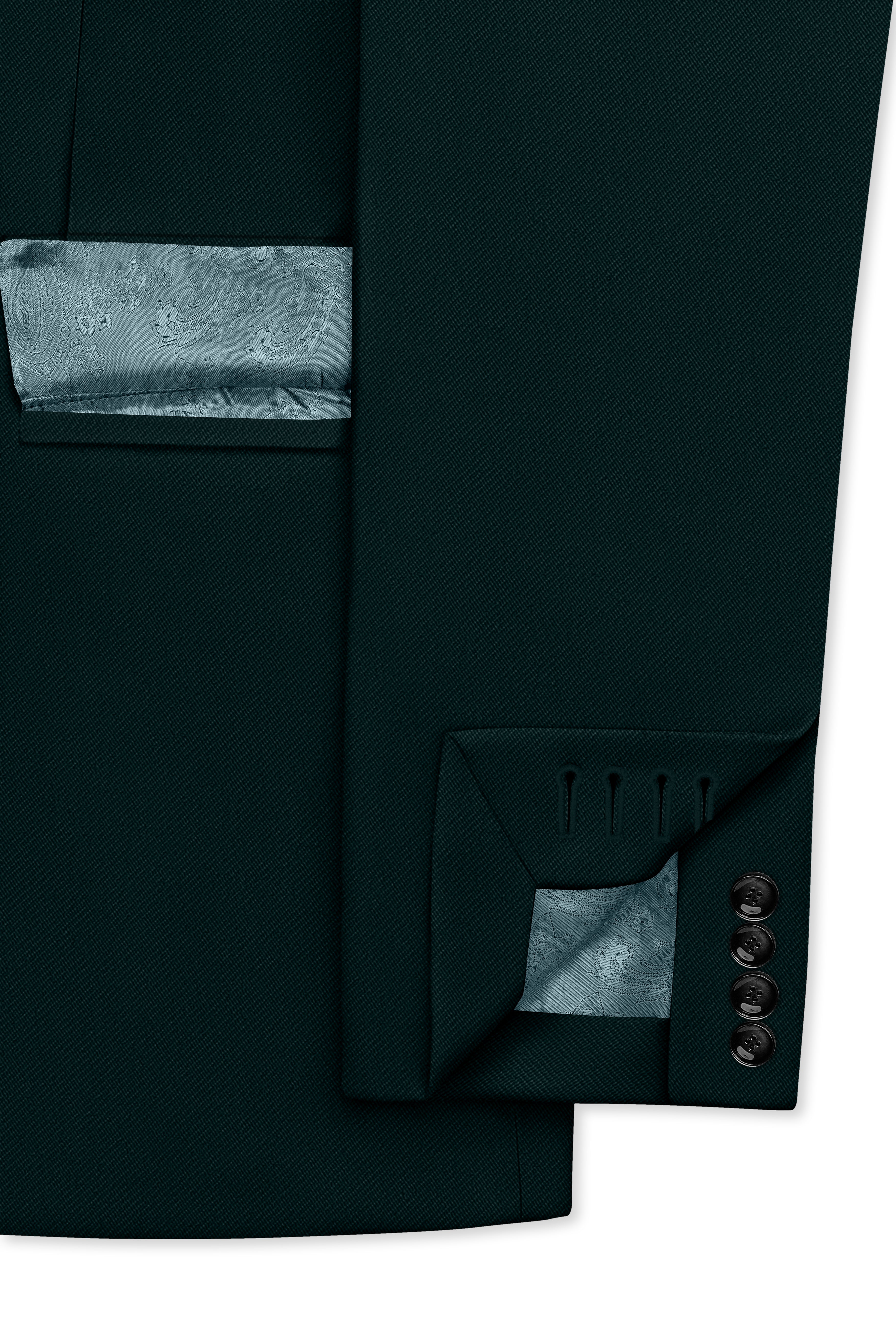 Terrain-Korean Swamp Green 4-Way Stretch Wrinkle-Free Wool Rich Single Breasted Blazer