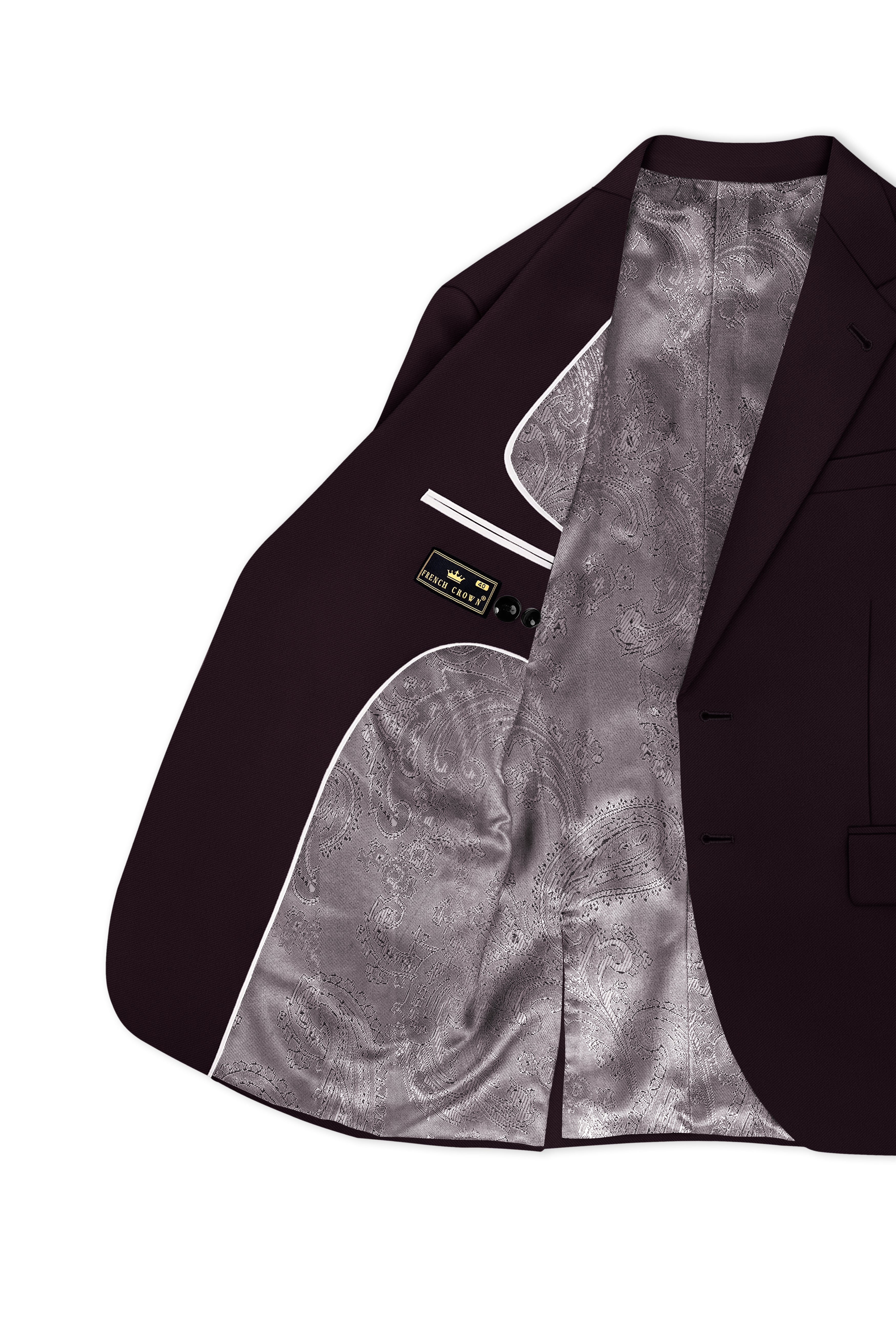 Merlot-Korean Wine Purple 4-Way Stretch Wrinkle-Free Wool Rich Single Breasted Blazer
