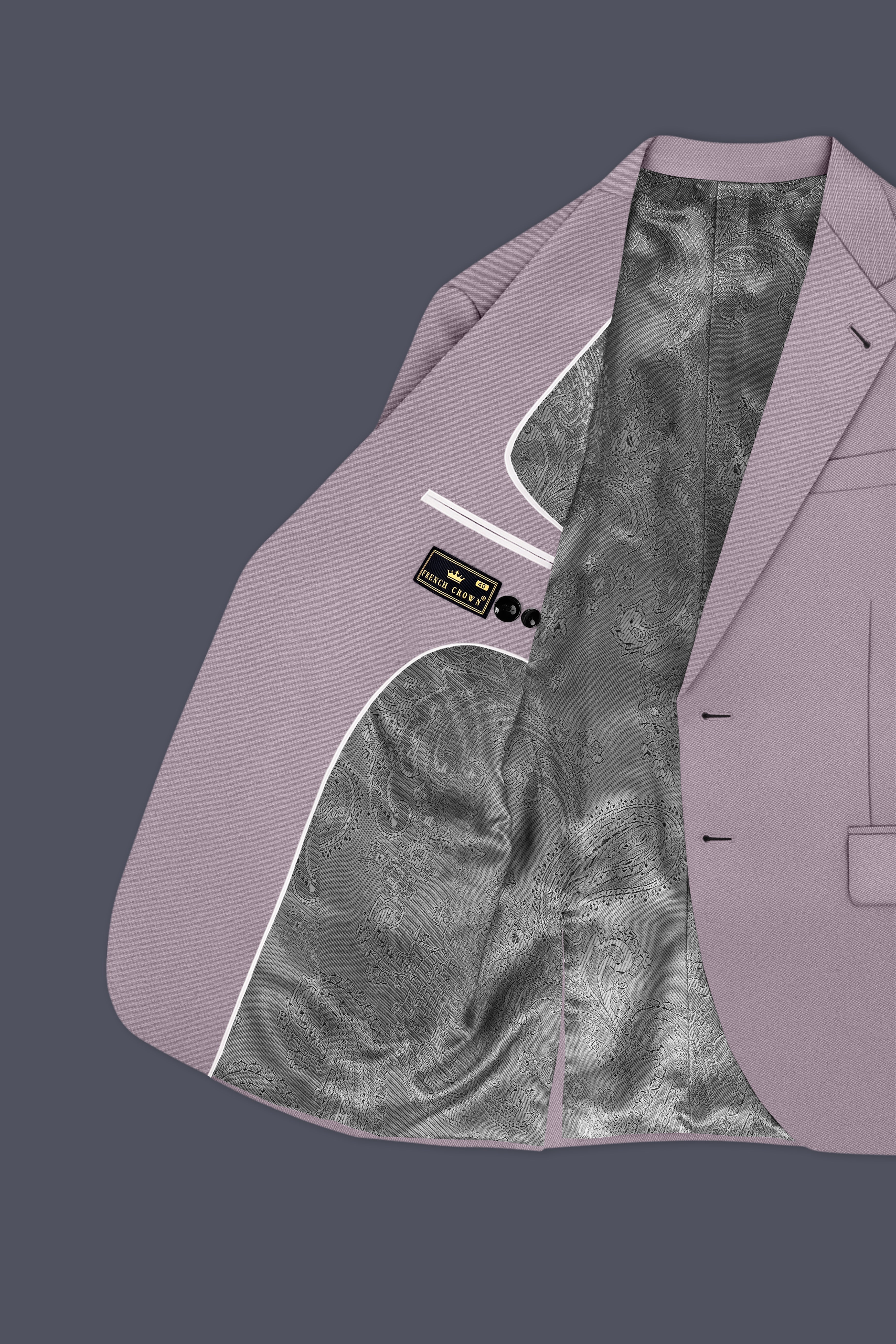 Roselle-Korean Bouquet Pink 4-Way Stretch Wrinkle-Free Wool Rich Single Breasted Blazer