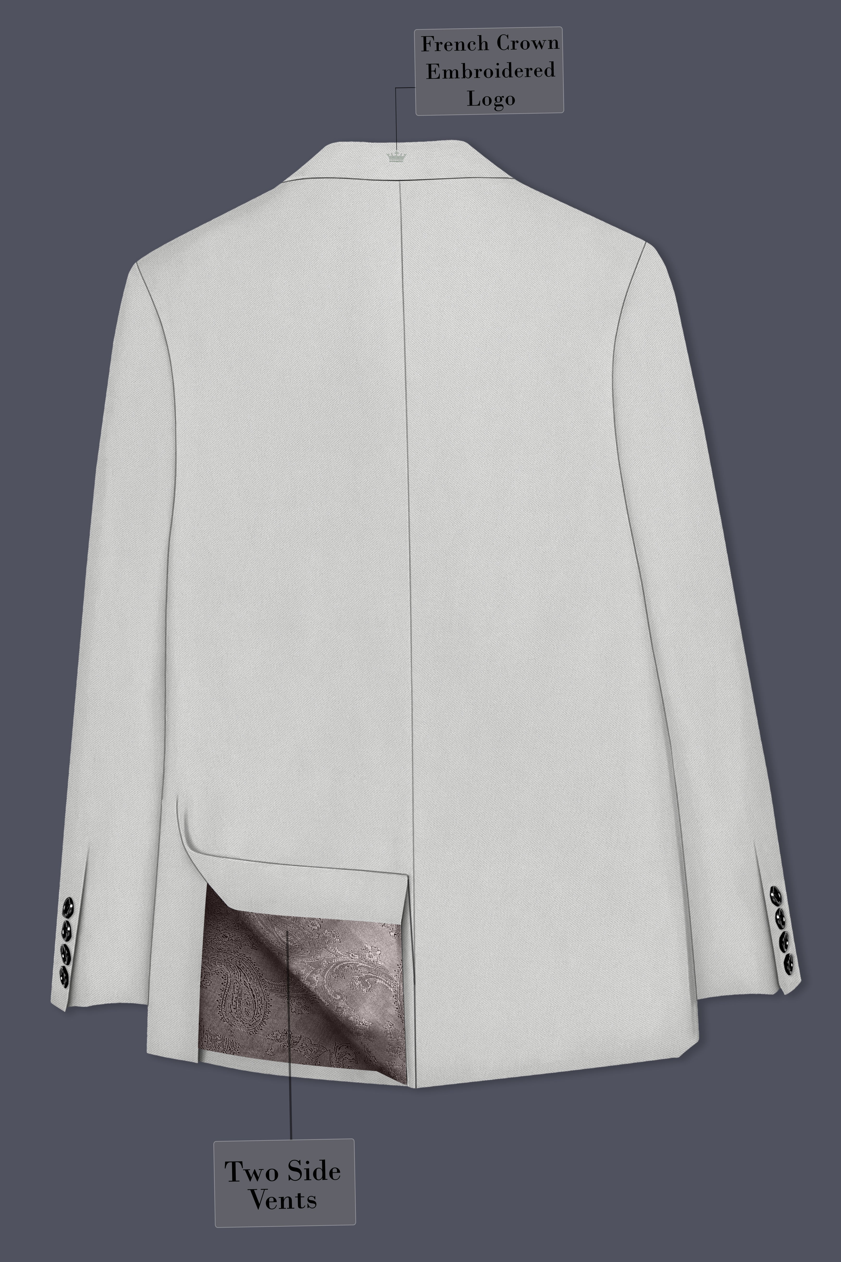 Axiom-Korean Nickel Gray 4-Way Stretch Wrinkle-Free Wool Rich Single Breasted Blazer