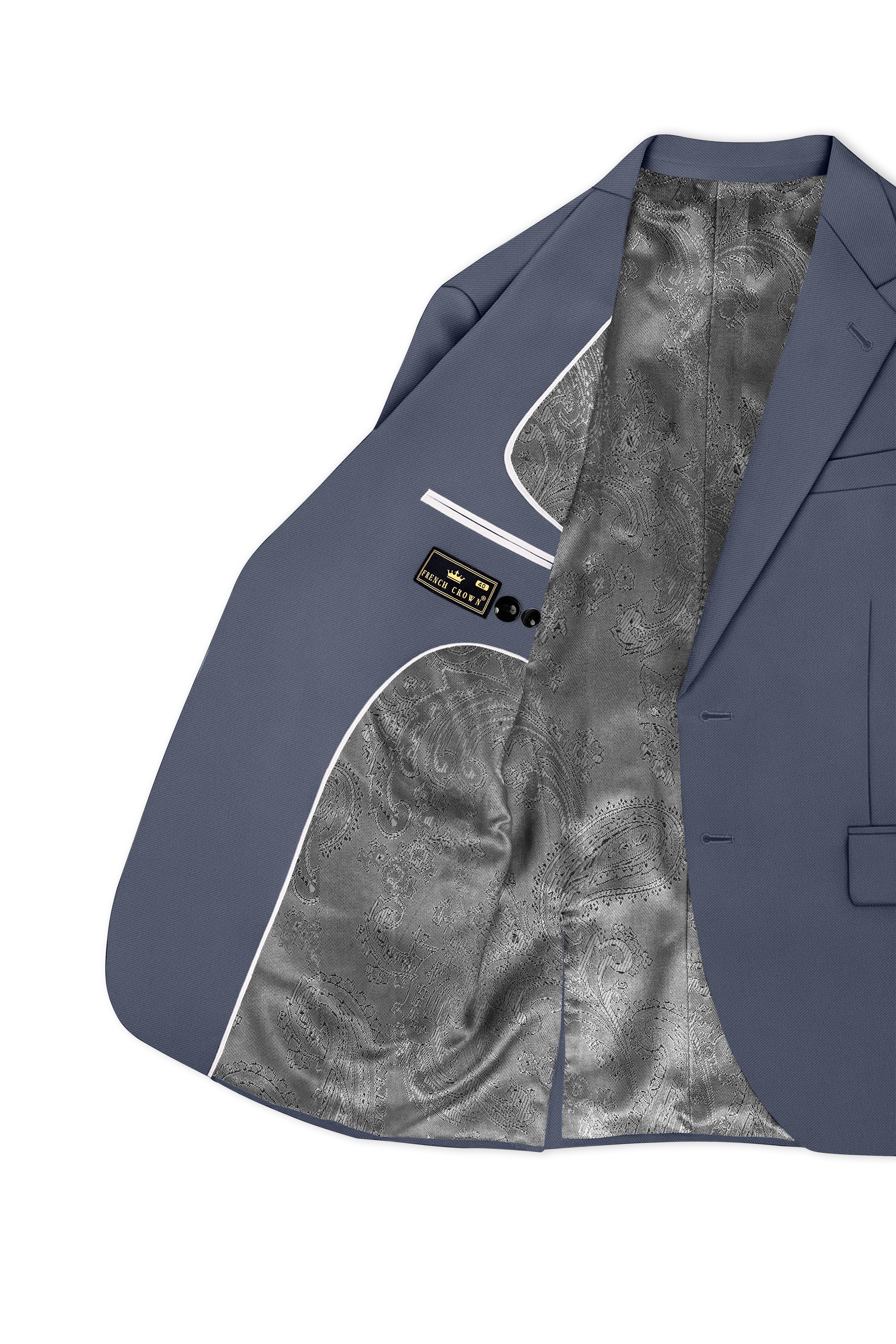 Monarch-Korean Dolphin Gray 4-Way Stretch Wrinkle-Free Wool Rich Single Breasted Blazer