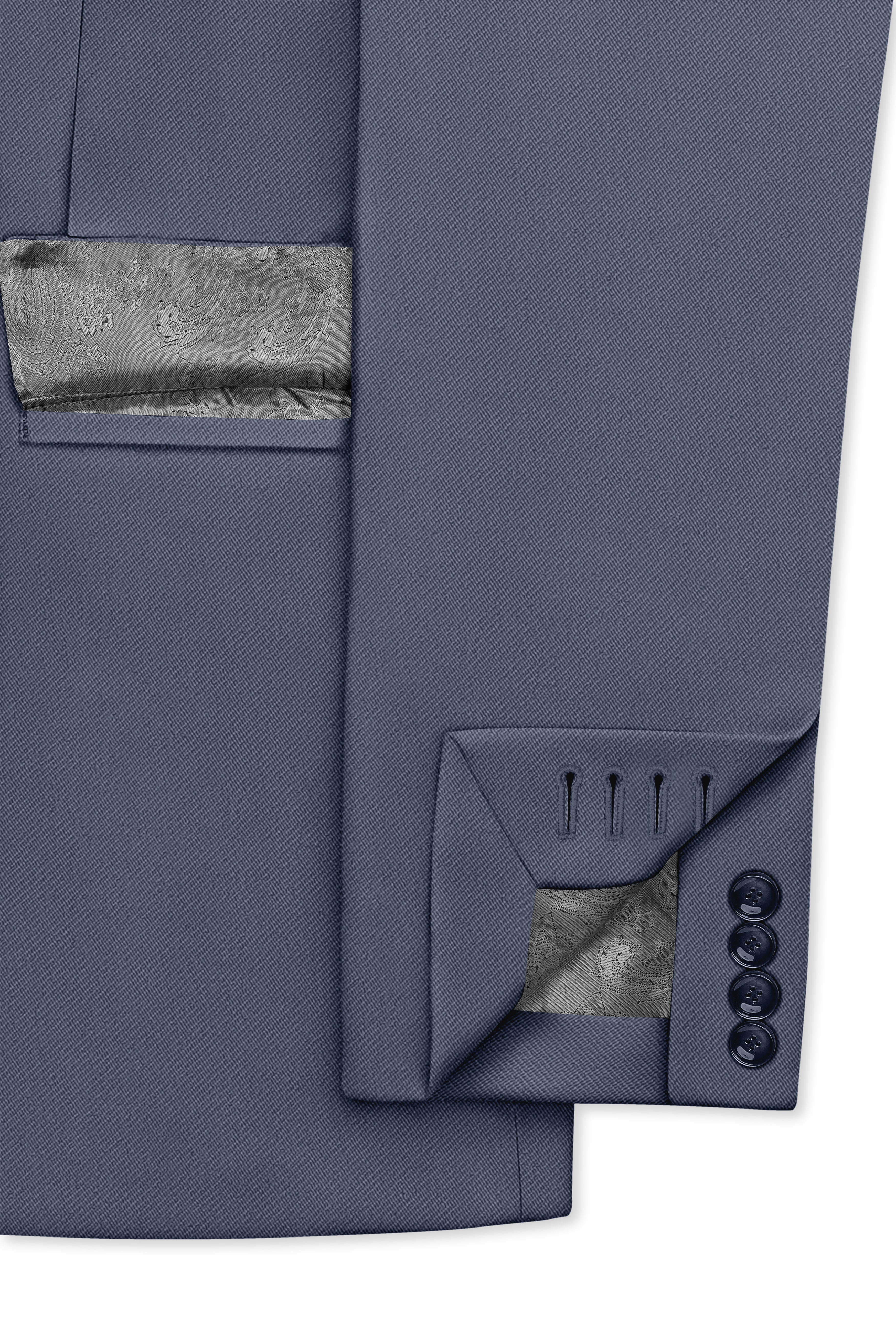 Monarch-Korean Dolphin Gray 4-Way Stretch Wrinkle-Free Wool Rich Single Breasted Blazer