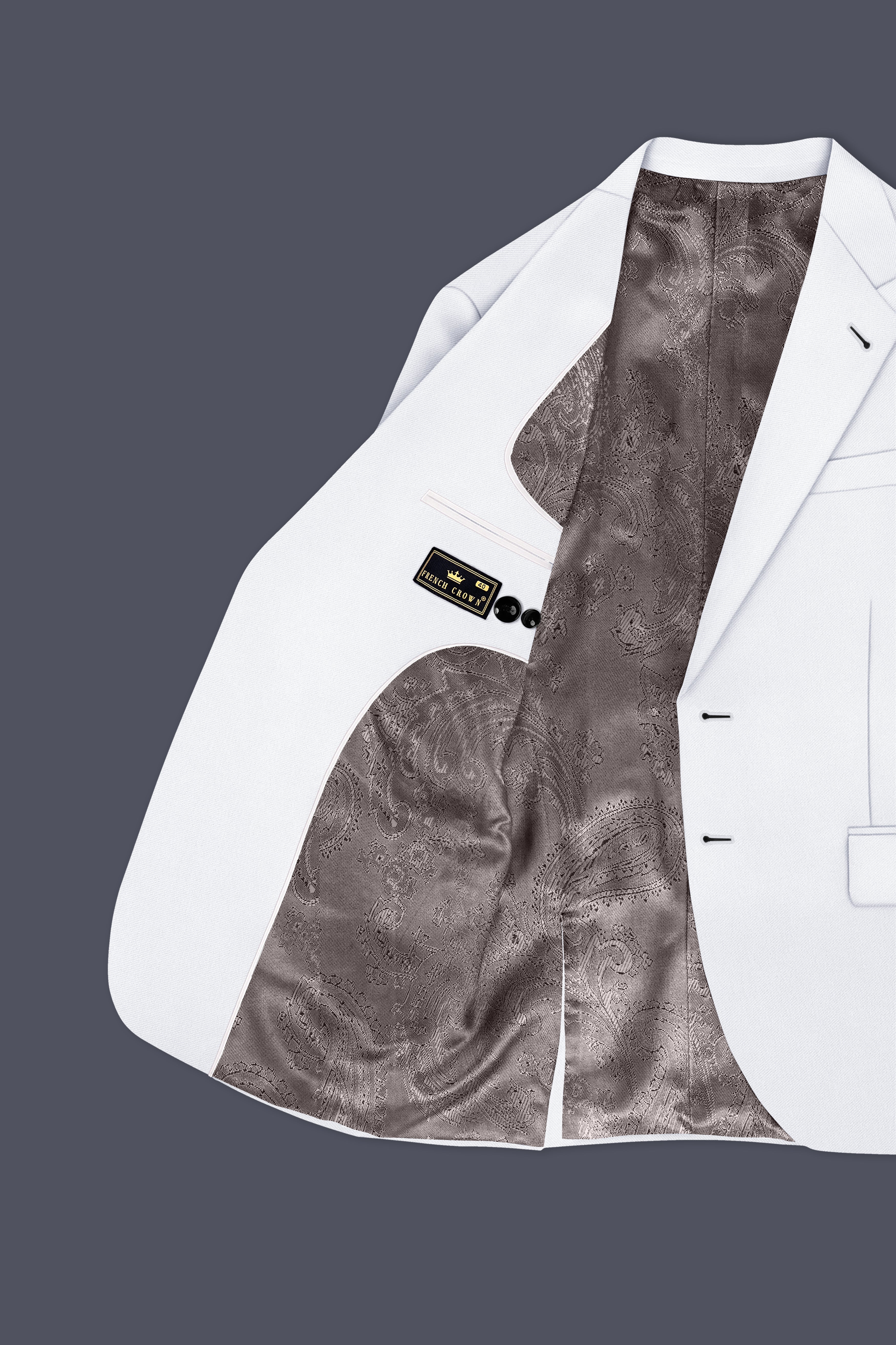 Lumier-Korean Bright White 4-Way Stretch Wrinkle-Free Wool Rich Single Breasted Blazer