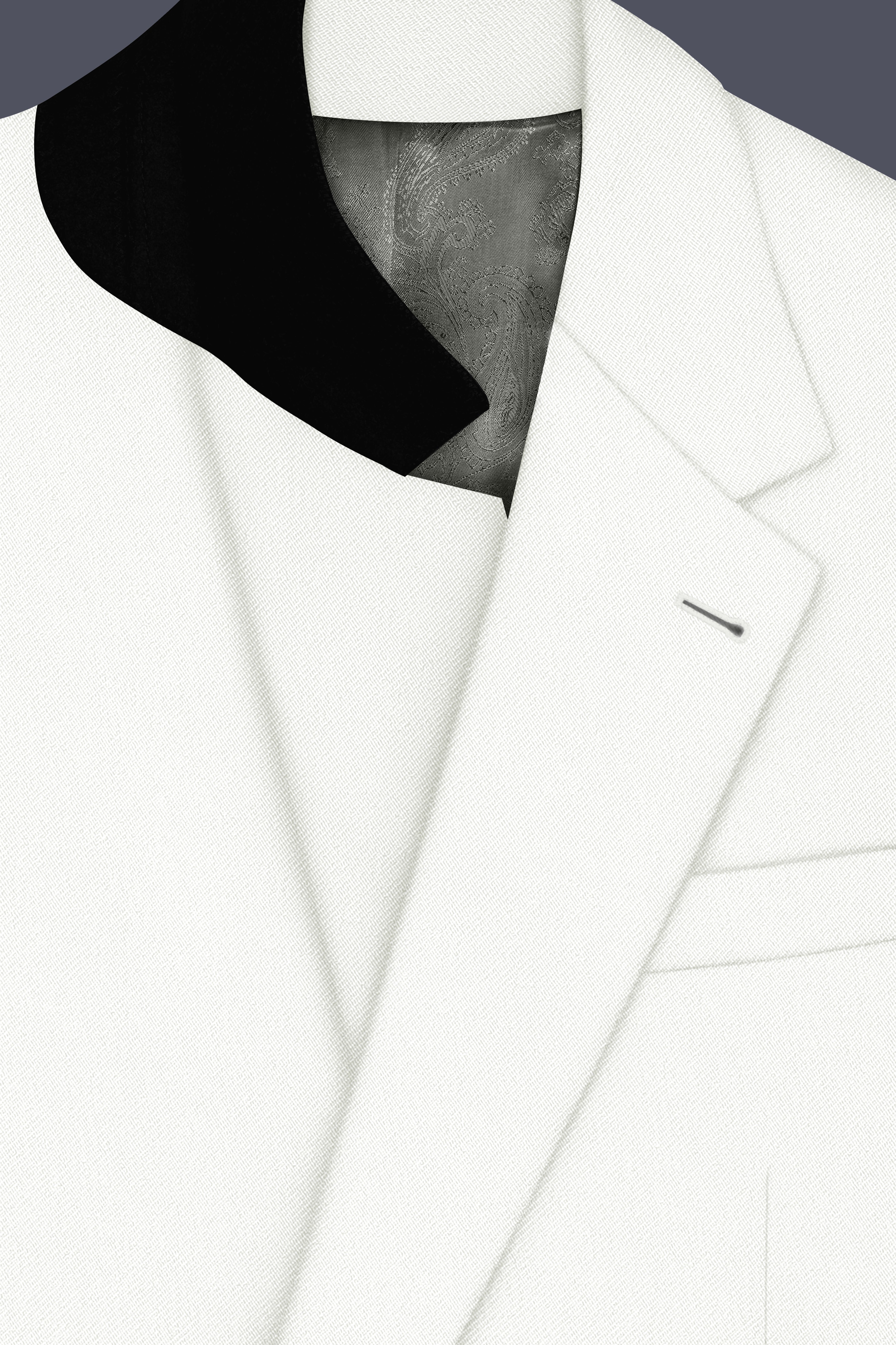 Celio-Korean Off White 4-Way Stretch Wrinkle-Free Wool Rich Single Breasted Blazer