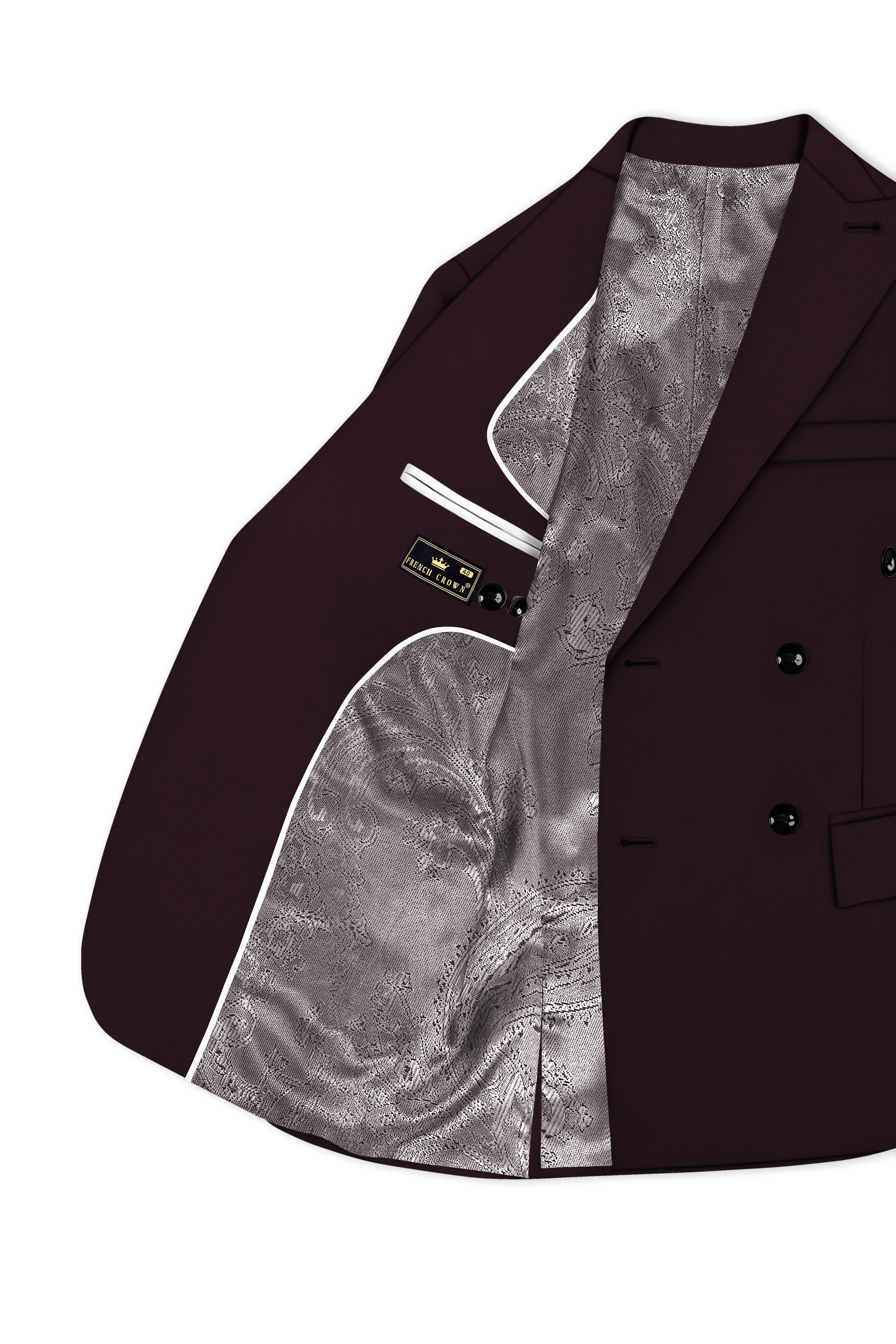 Imperio-korean Eclipse Purple 4-Way Stretch Wrinkle-Free Wool Rich Double Breasted Blazer