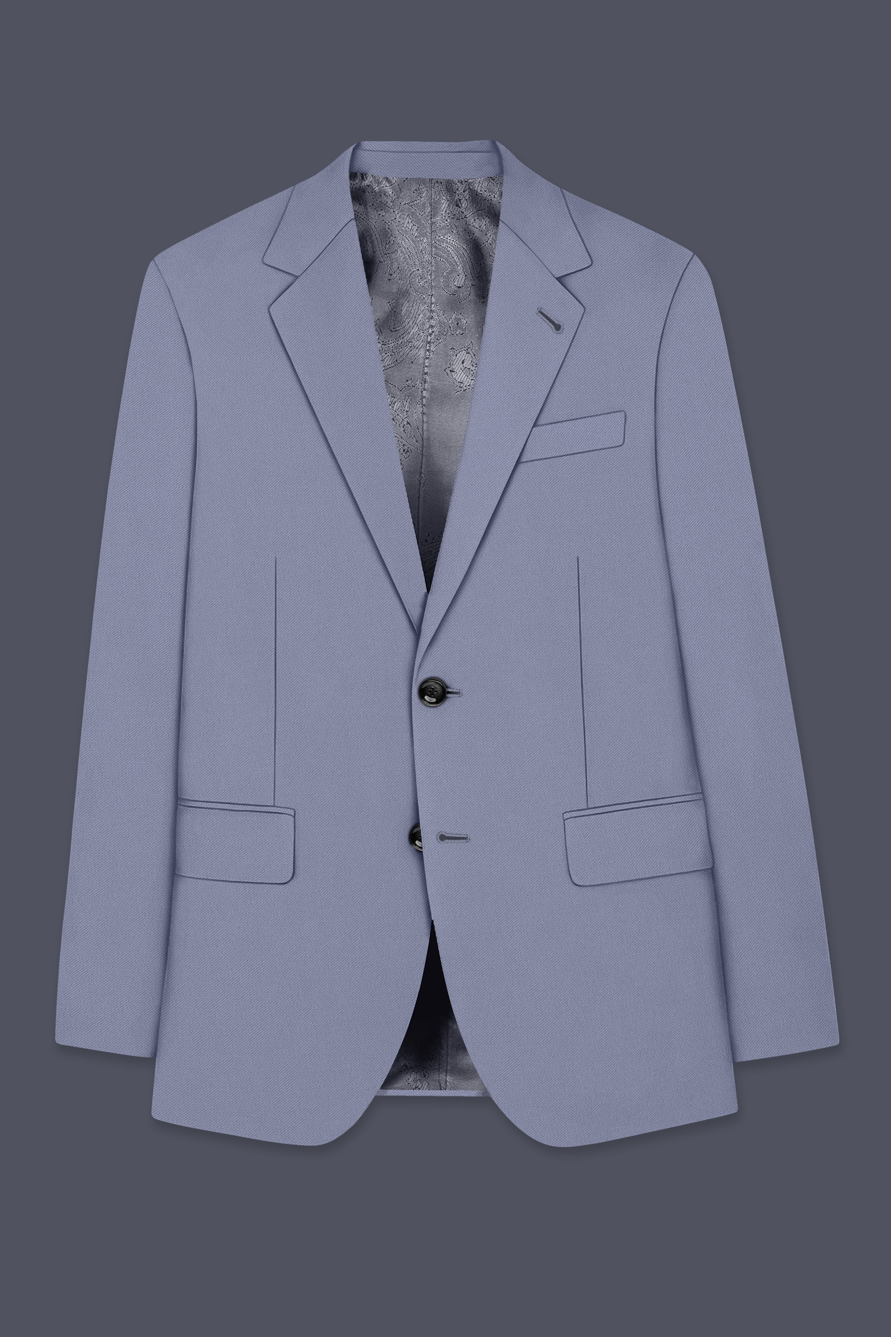Sterling-Manatee Gray Wool Rich Slight Stretch Single Breasted Blazer