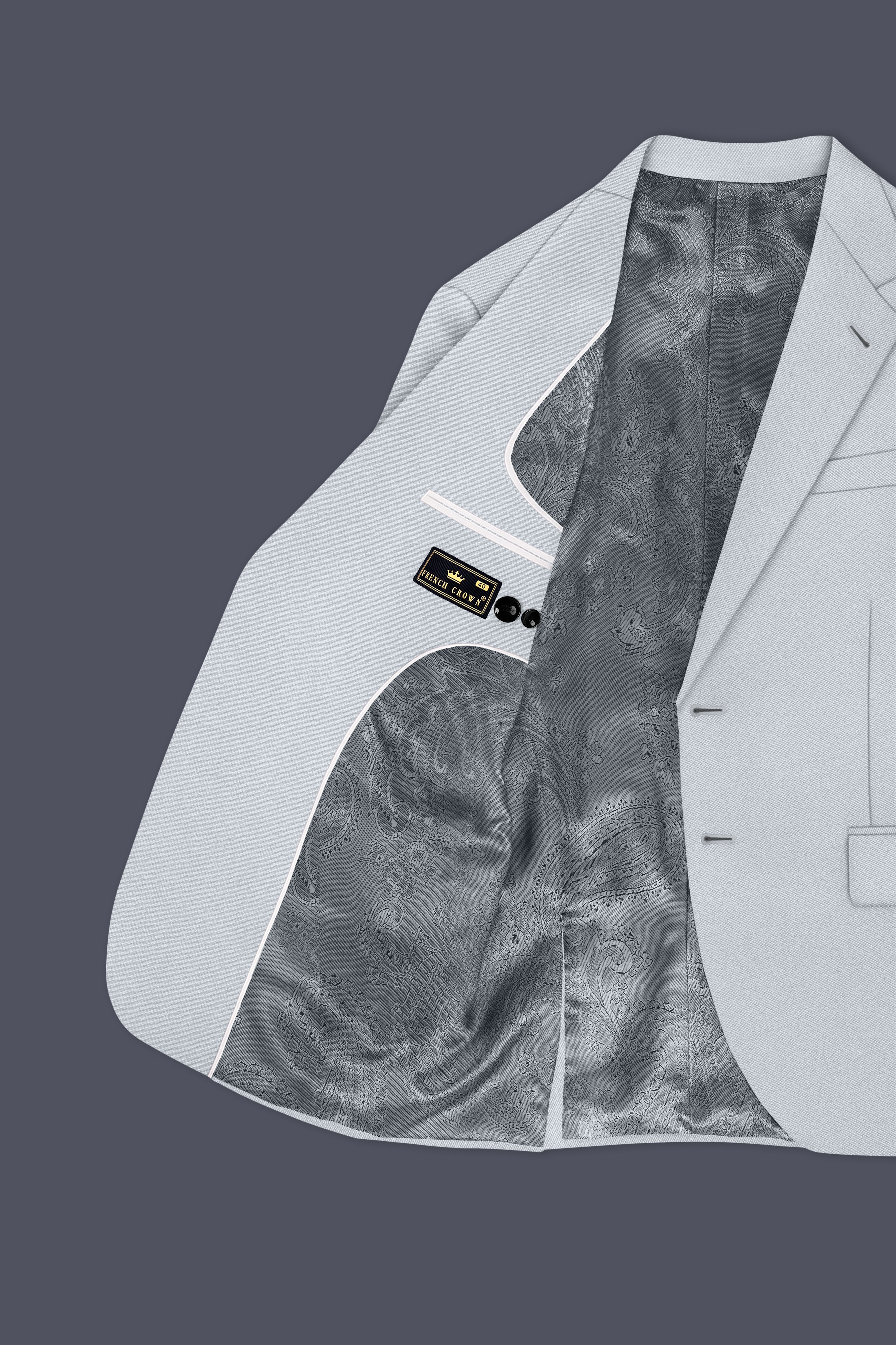Slate-Mystic Gray Wool Rich Slight Stretch Single Breasted Blazer