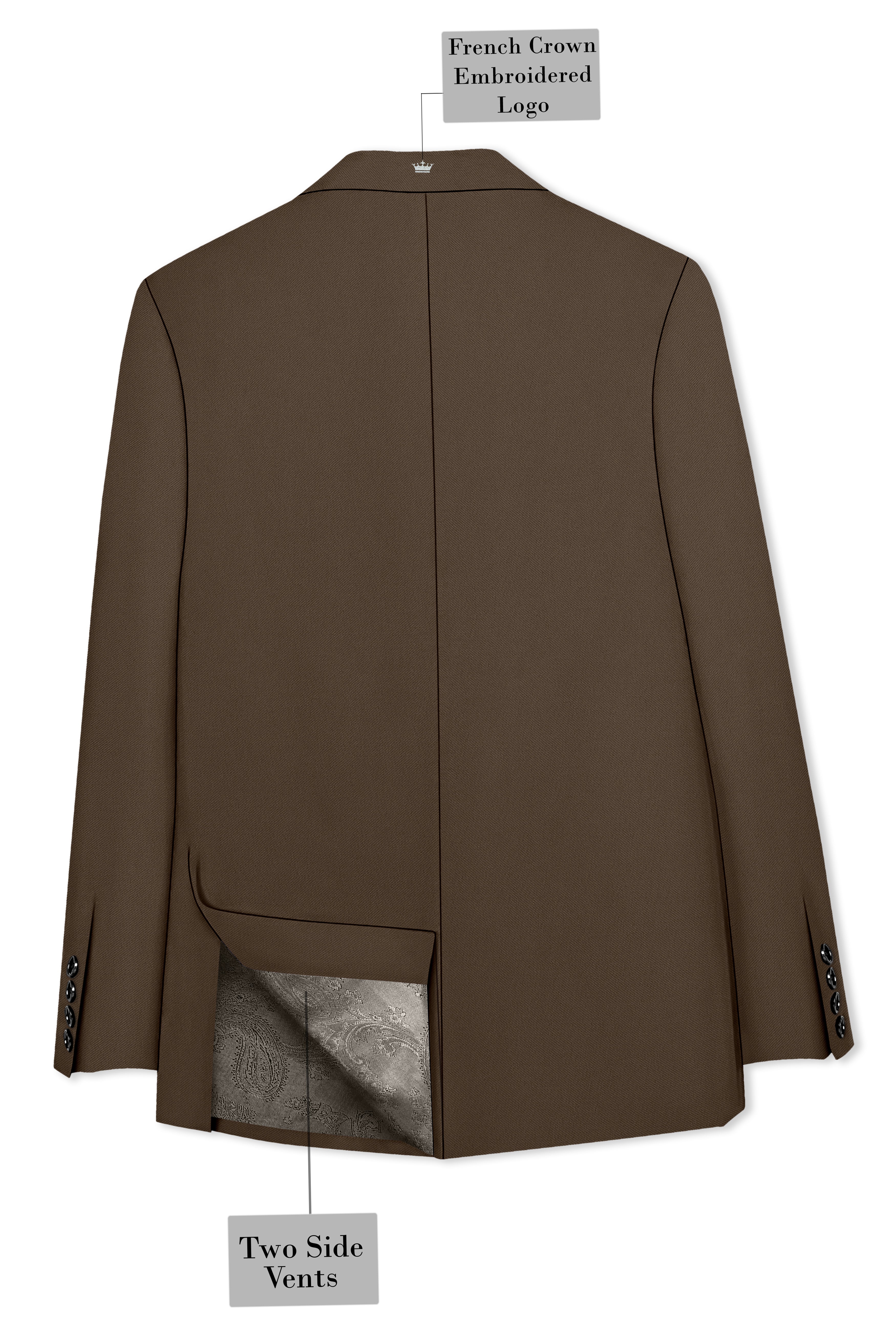 Prestige-Lisbon Brown Wool Rich Slight Stretch Single Breasted Blazer