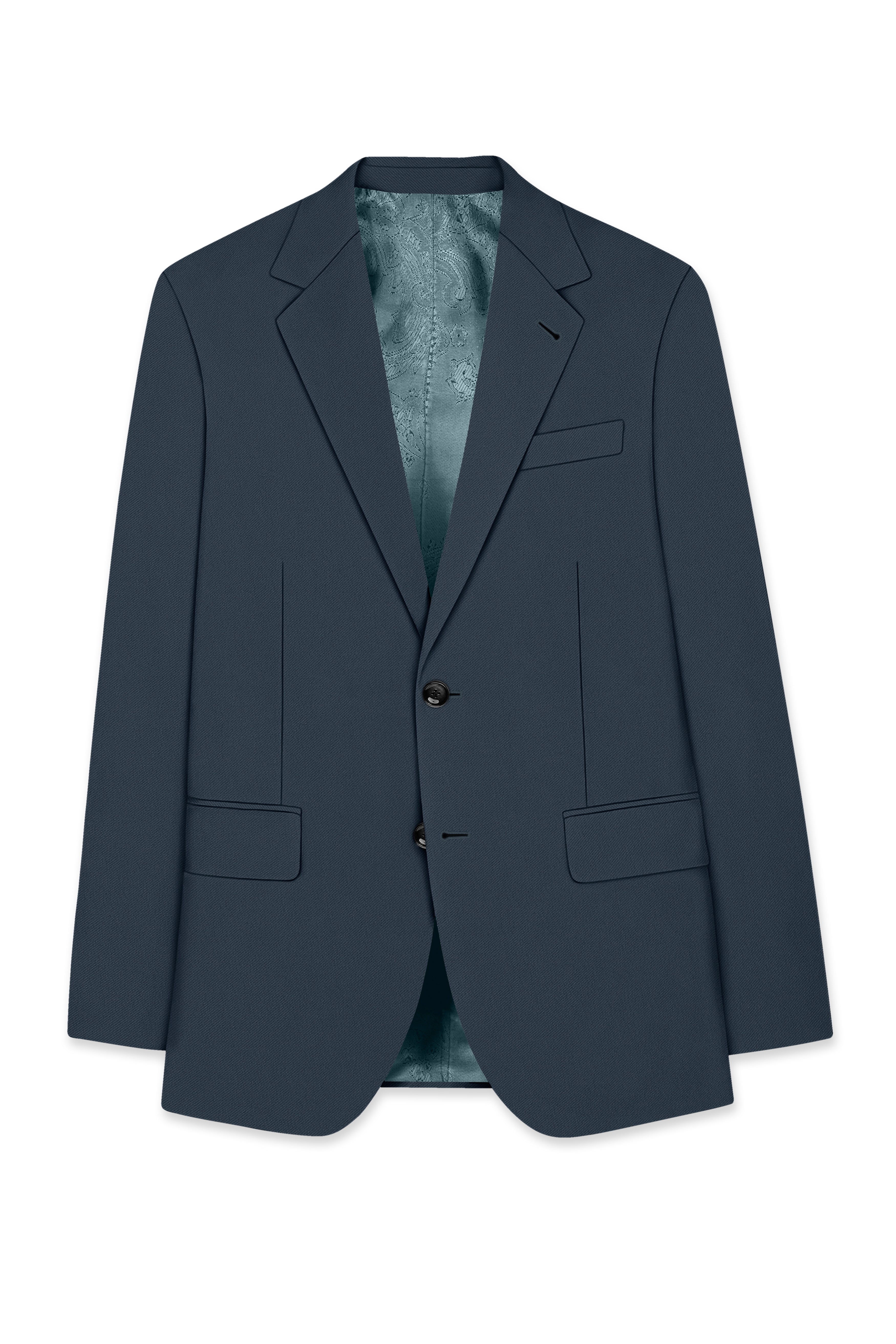 Titan-Shark Gray Wool Rich Slight Stretch Single Breasted Blazer