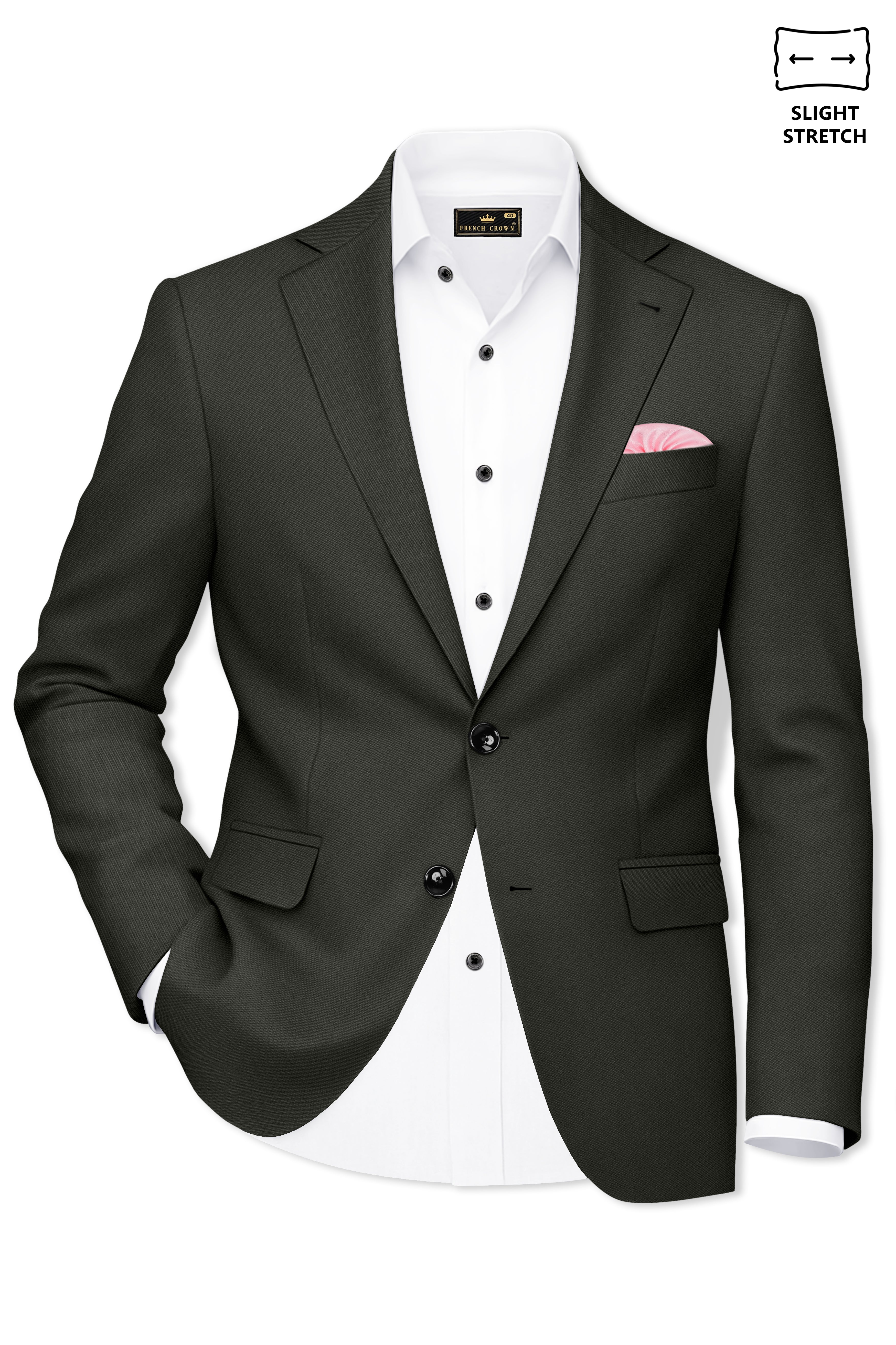 Apex-Piano Green Wool Rich Slight Stretch Single Breasted Blazer