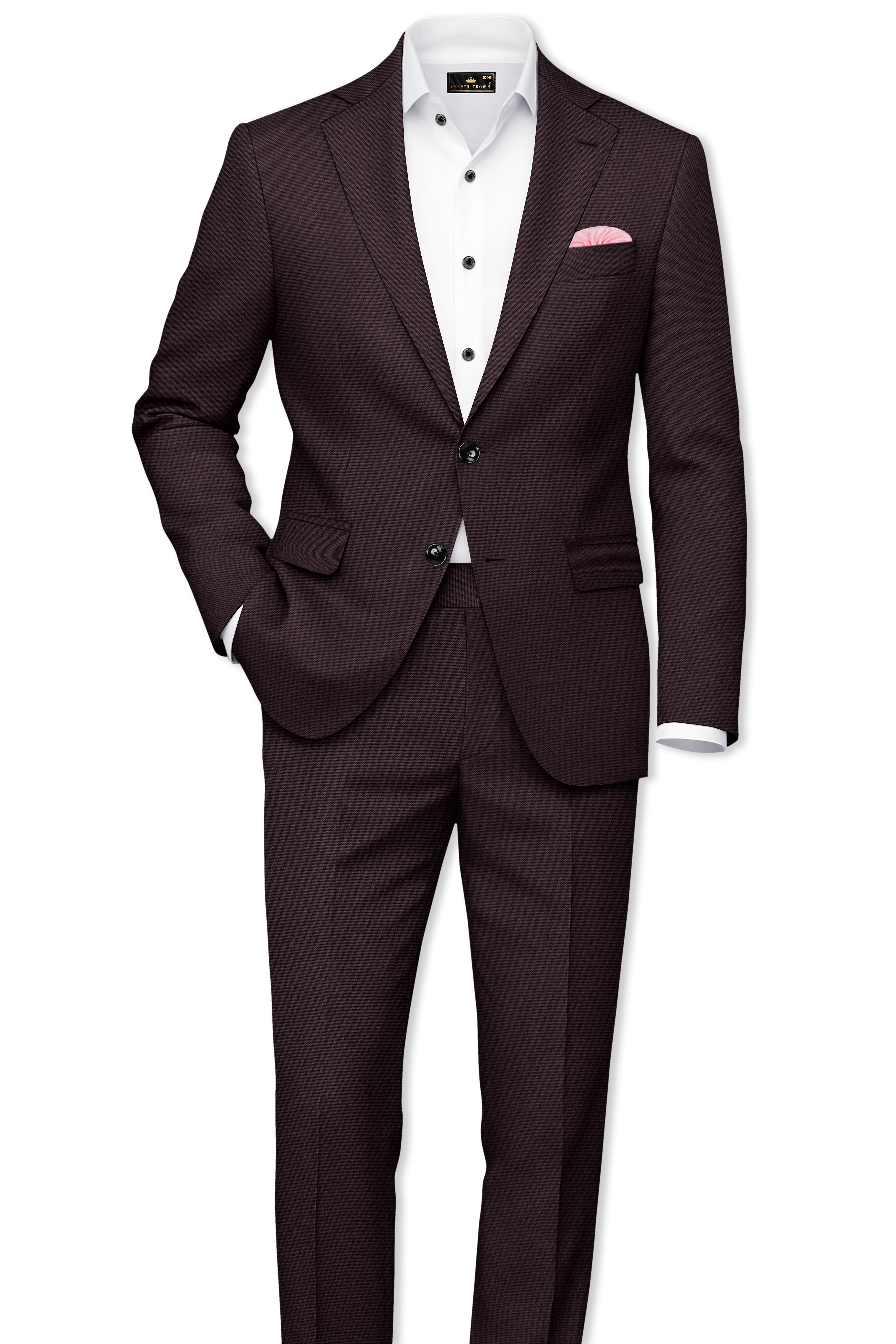 Bristol-Eclipse Brown Wool Rich Slight Stretch Single Breasted Blazer