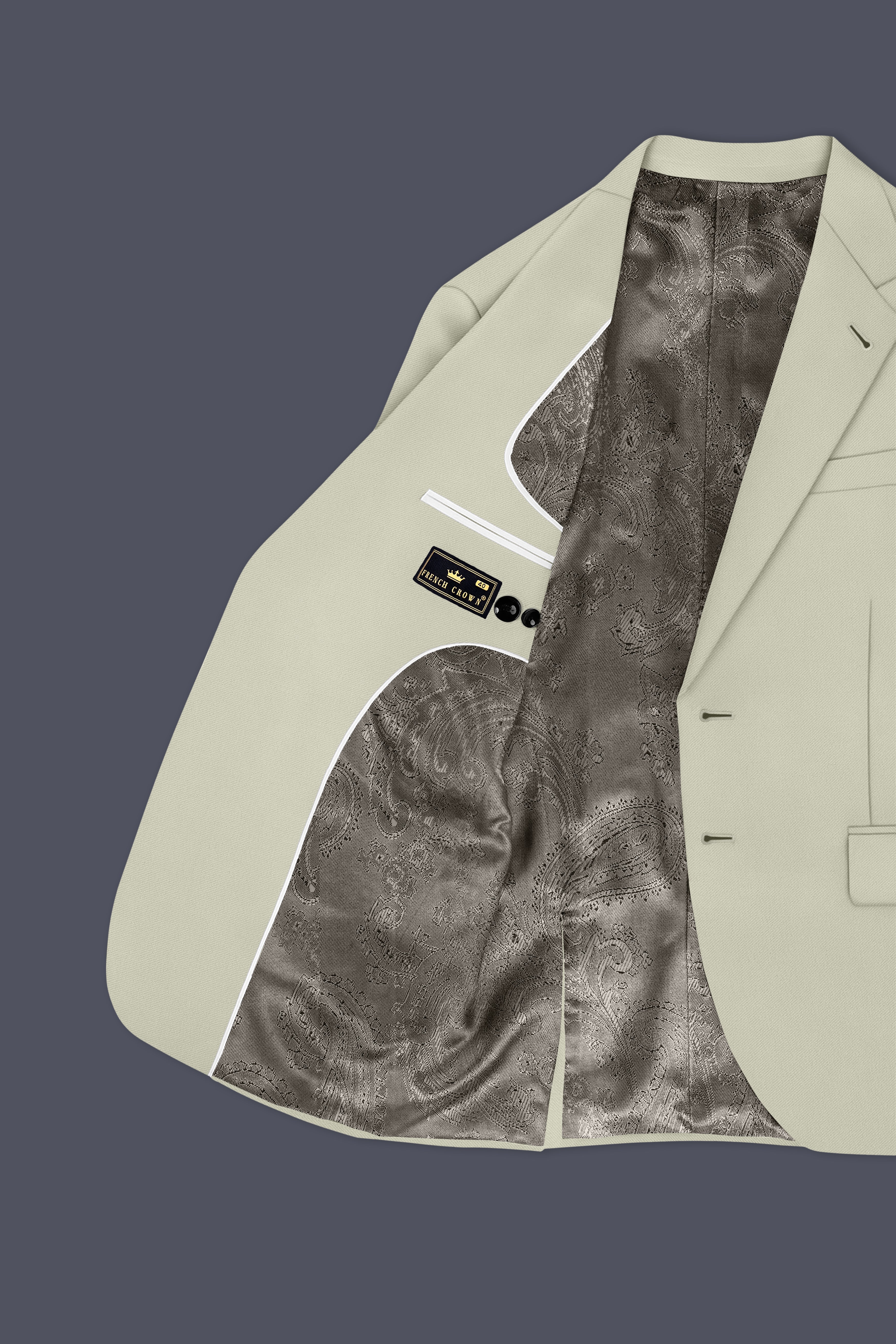 Verde-Tana Green Wool Rich Slight Stretch Single Breasted Blazer