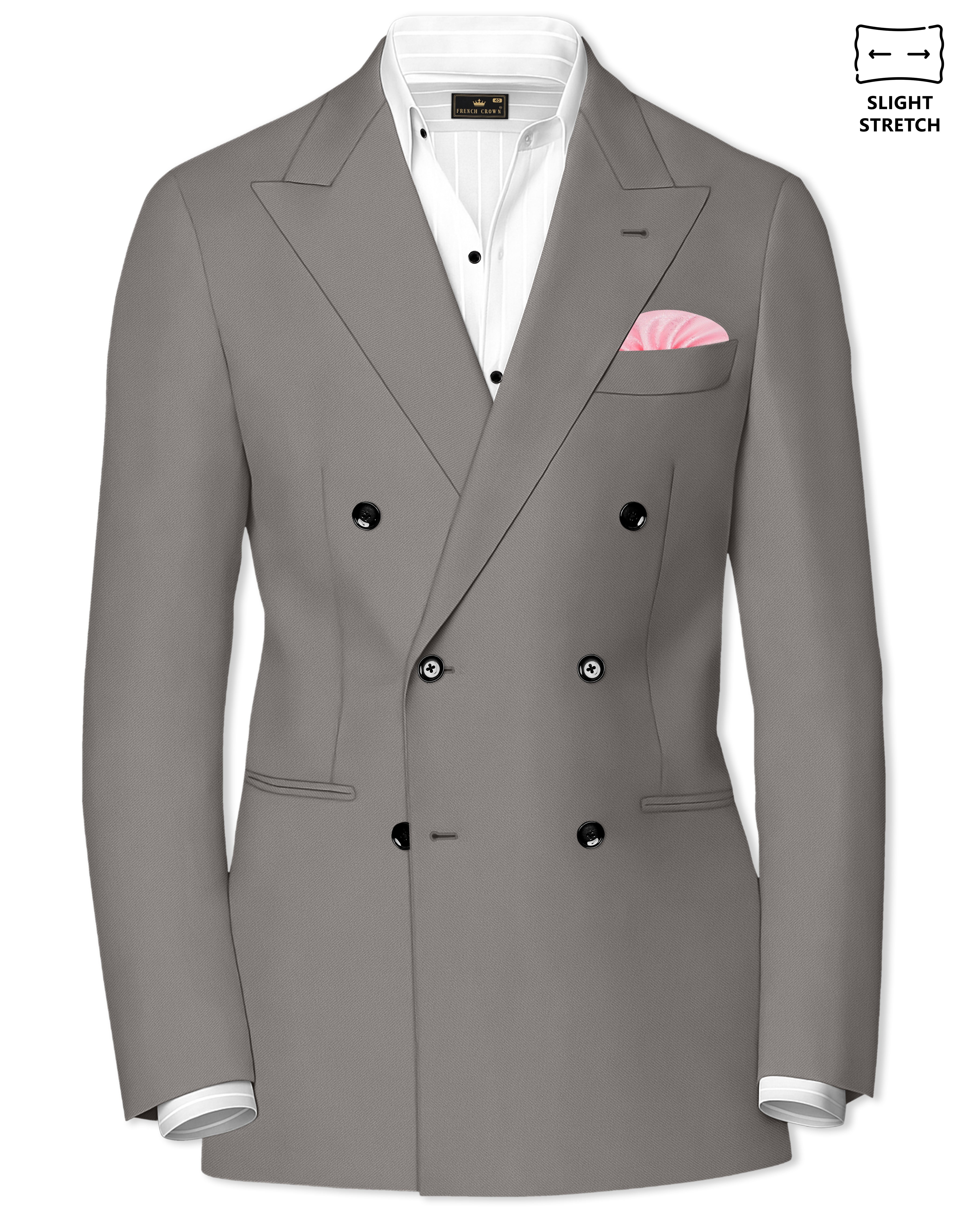 Prestige-Venus Solid Premium Wool Rich Double Breasted Blazer For Men.