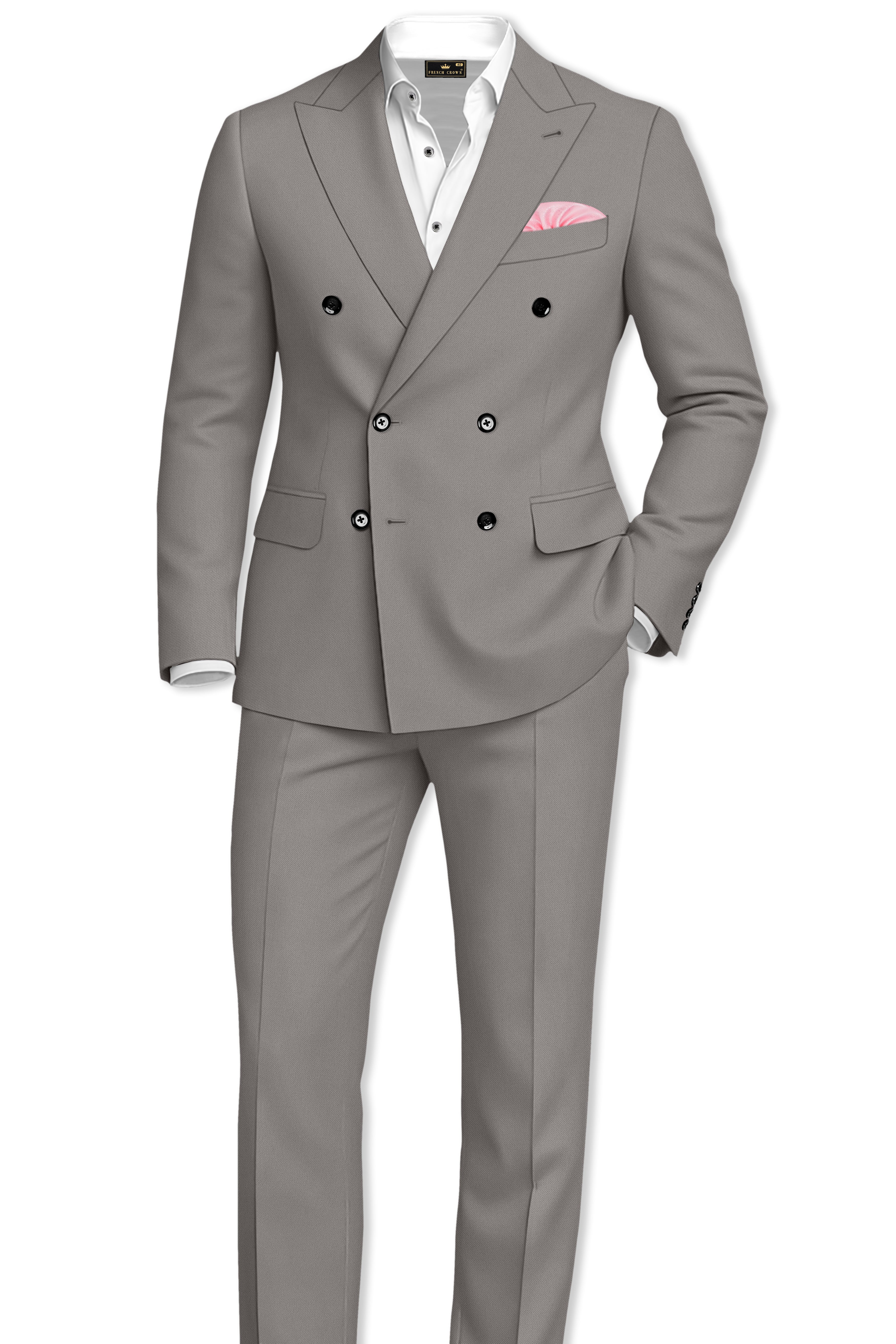 Prestige-Venus Solid Premium Wool Rich Double Breasted Blazer For Men.