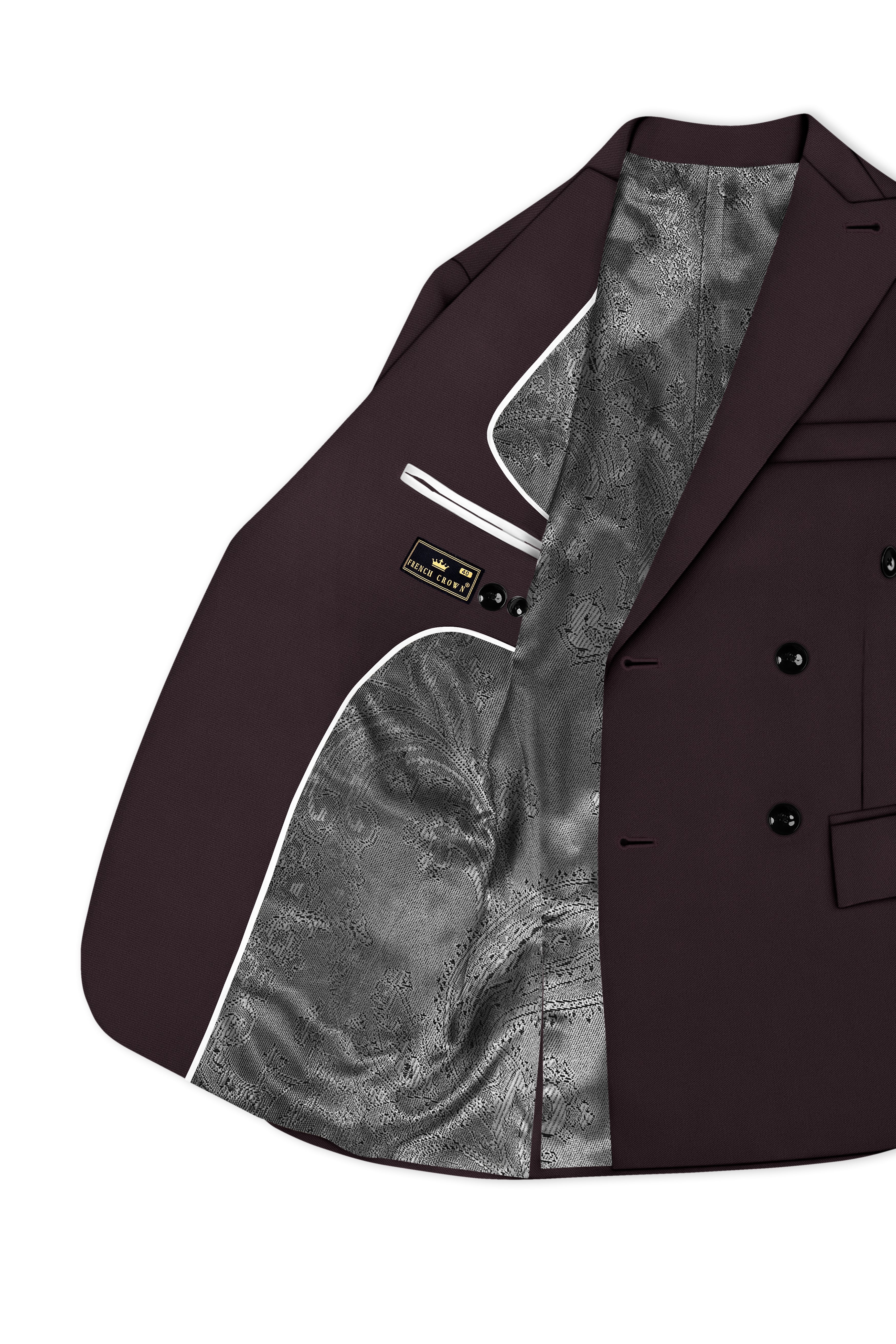 Bristol-Eclipse Brown Wool Rich Slight Stretch Double Breasted Blazer