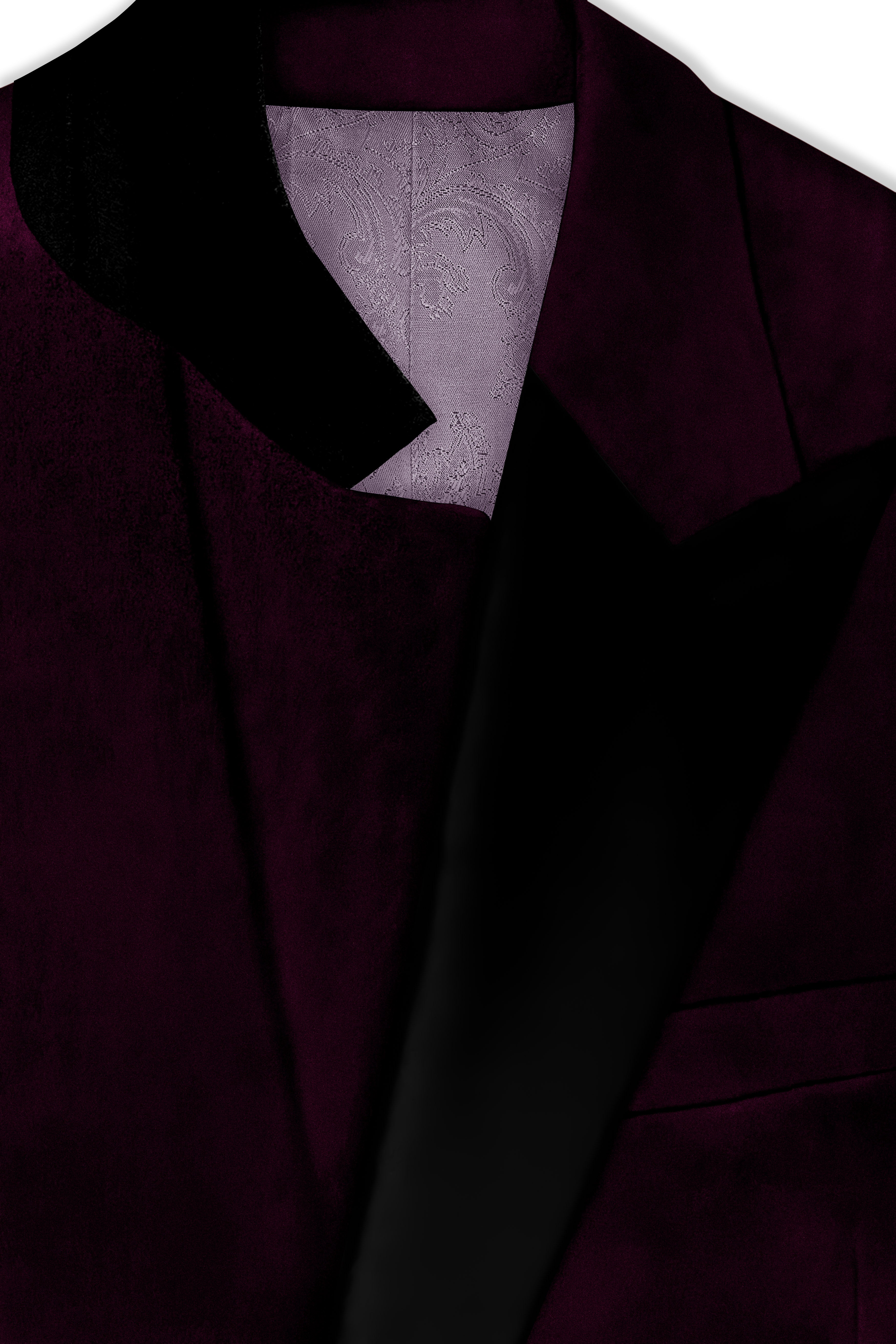 Regalis-Asphalt Purple Velvet Peak Lapel Tuxedo Blazer