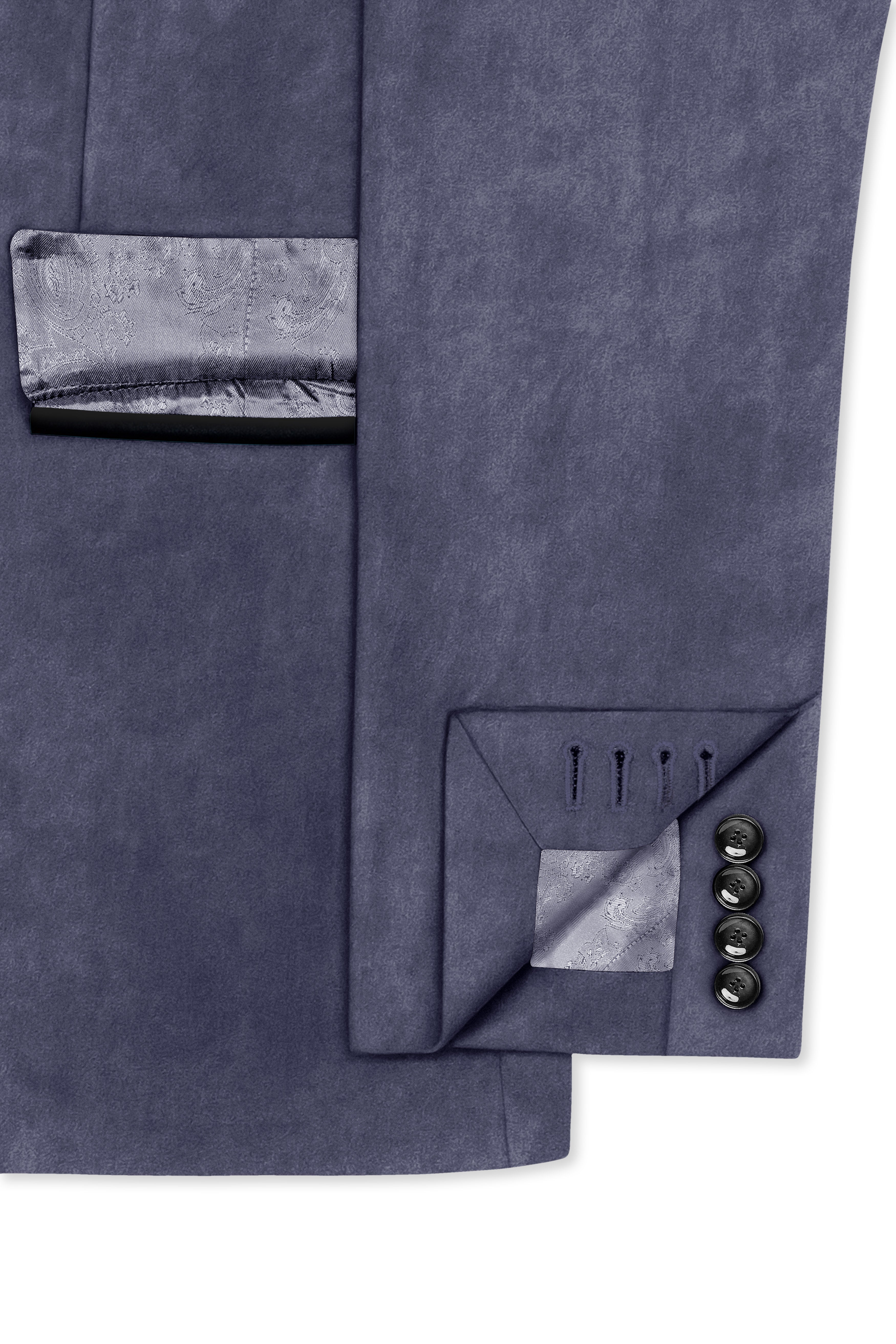 Imperium-Gun Powder Gray Velvet Peak Lapel Tuxedo Blazer