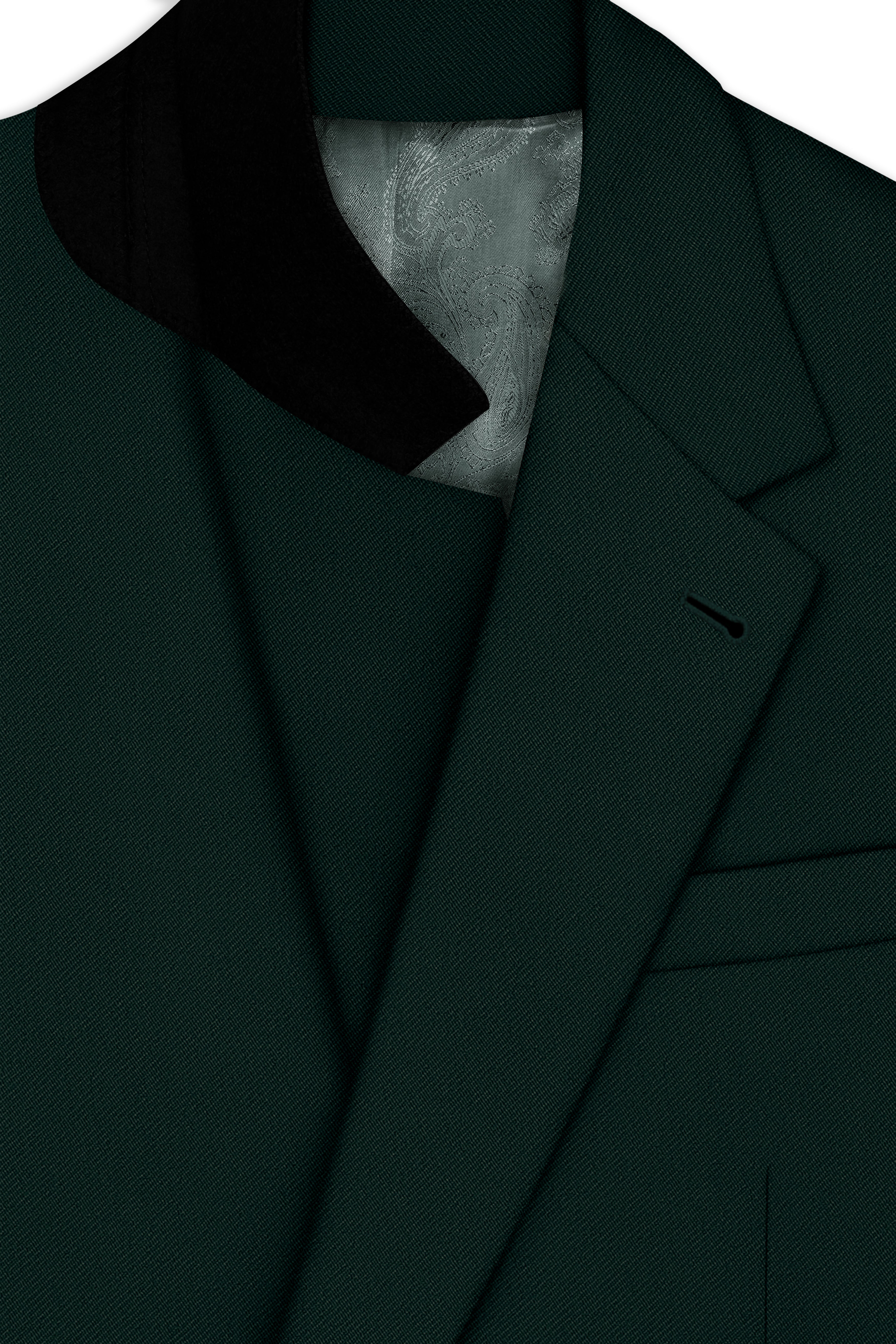 Verde-Aztec Green 4-Way Stretch Wrinkle-Free Fluid Drape Fabric Double Breasted Blazer