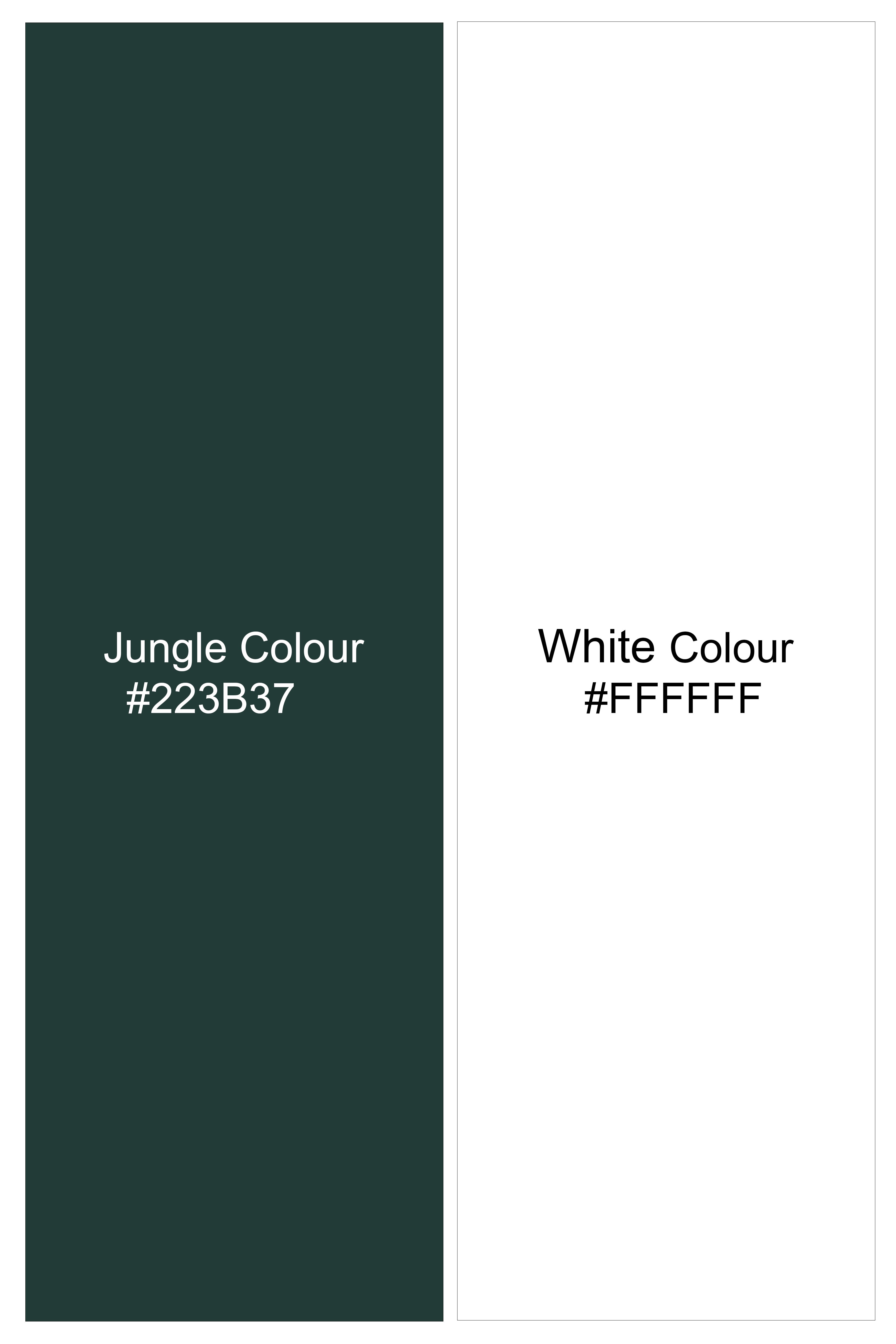 Forenza-Jungle Green And Bright White Chalk Striped Wool Rich Slight Stretch Single Breasted Blazer