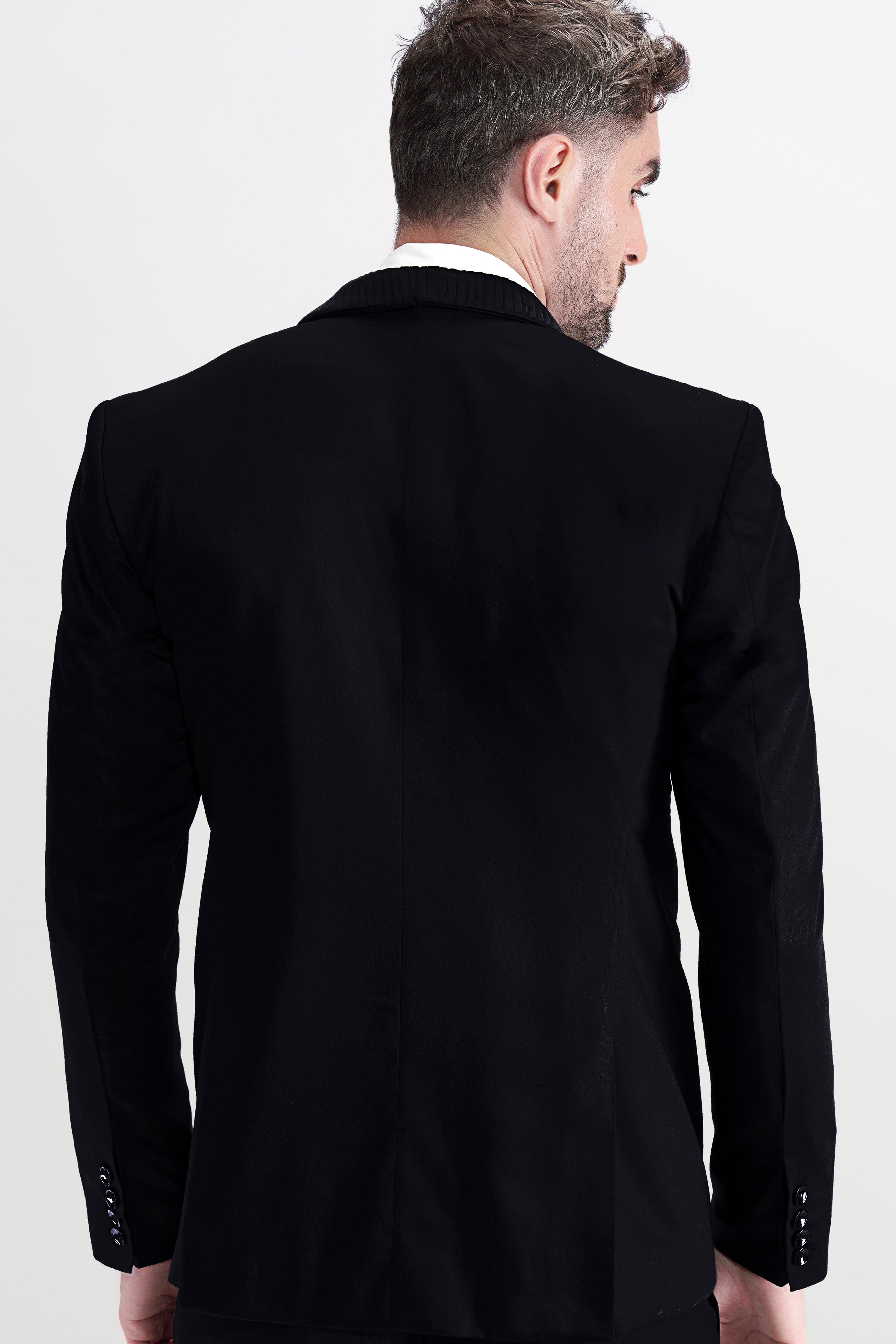 Jade Black Subtle Sheen Designer Dinner Tuxedo Blazer