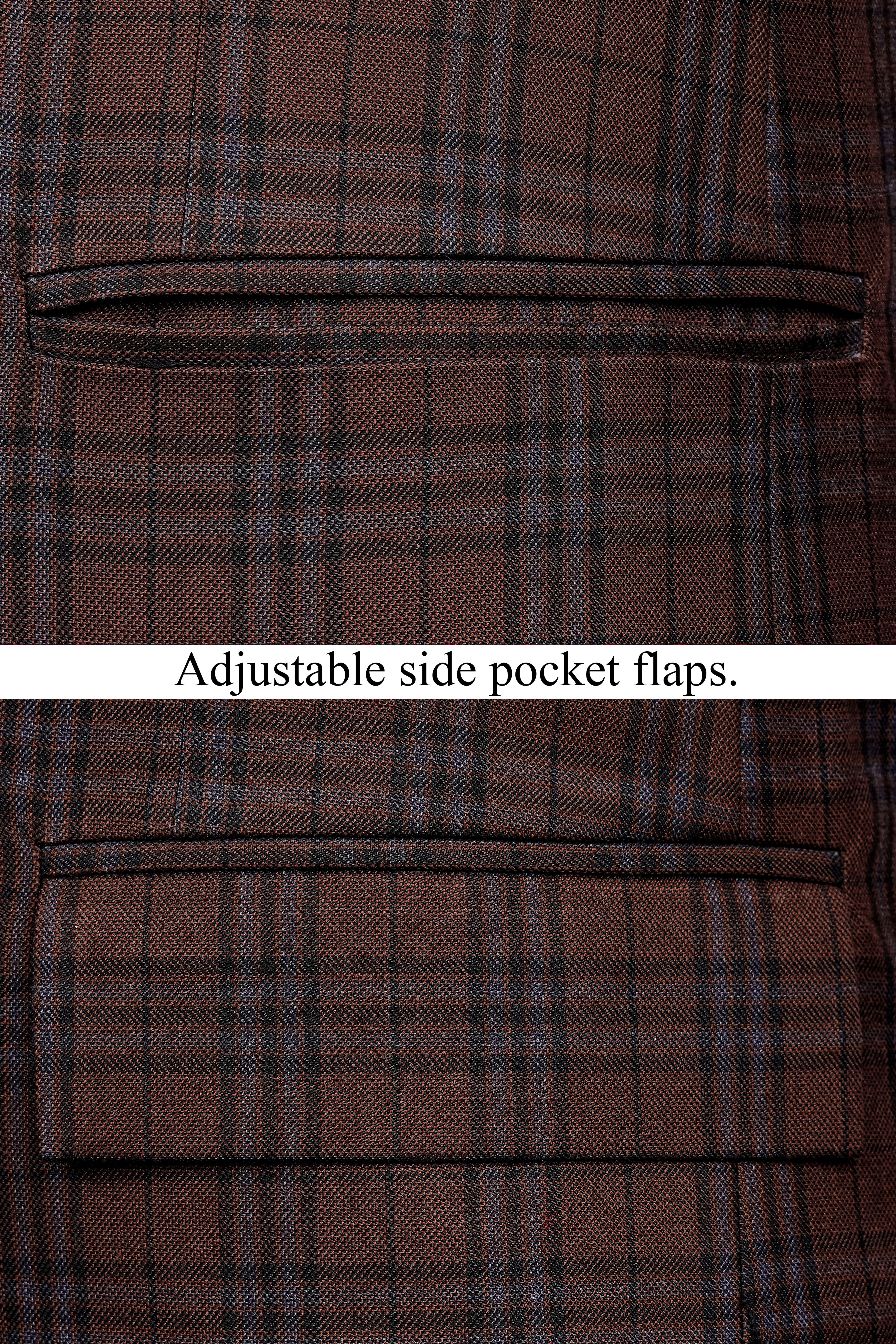 Gingerbread Plaid Wool blend Double-Brested Blazer