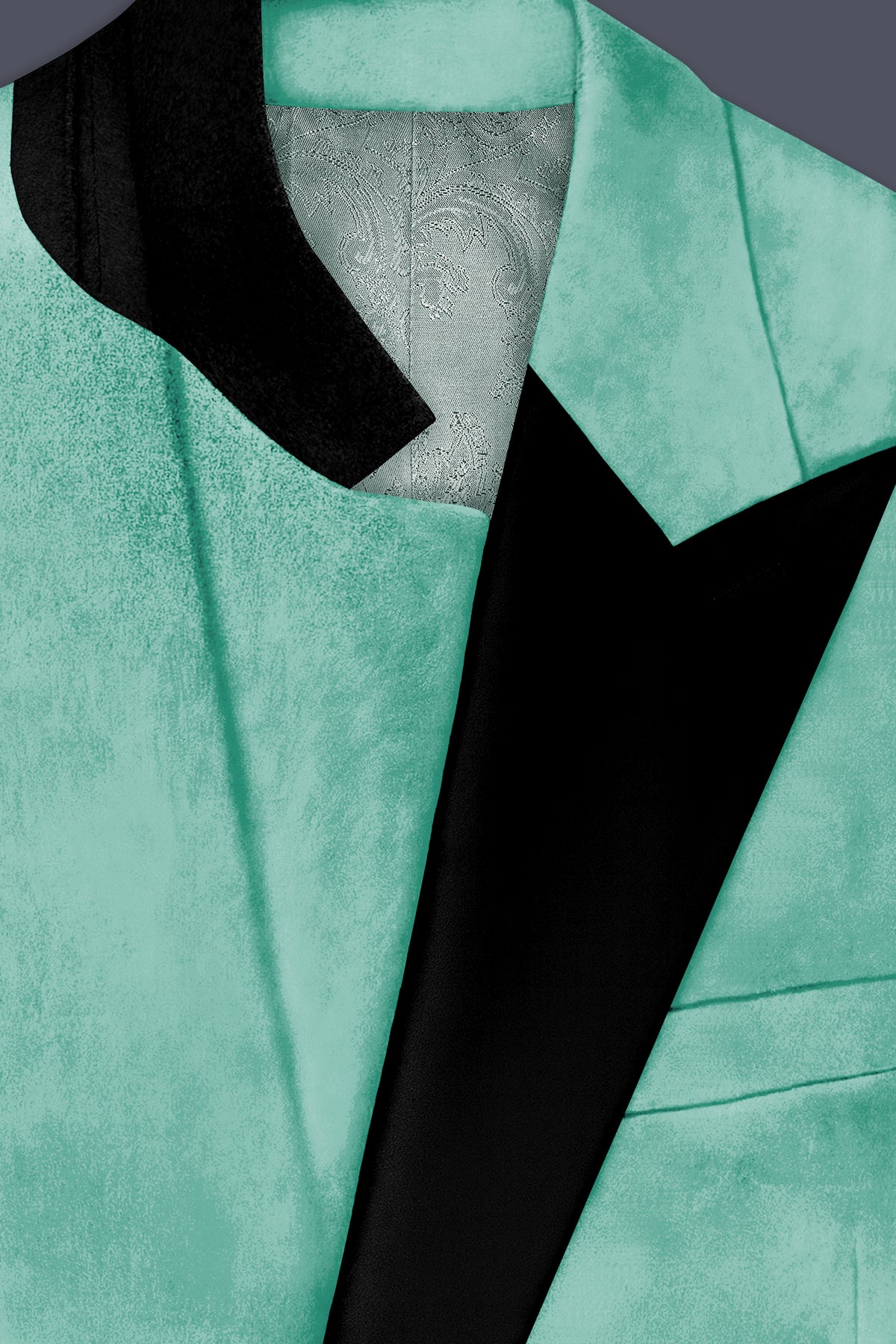 Sapphire-Cyan Blue Velvet Peak Lapel Tuxedo Blazer
