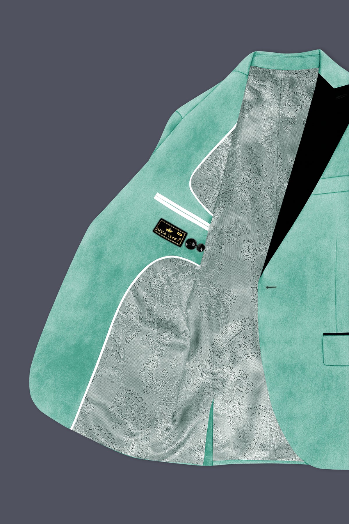 Sapphire-Cyan Blue Velvet Peak Lapel Tuxedo Blazer