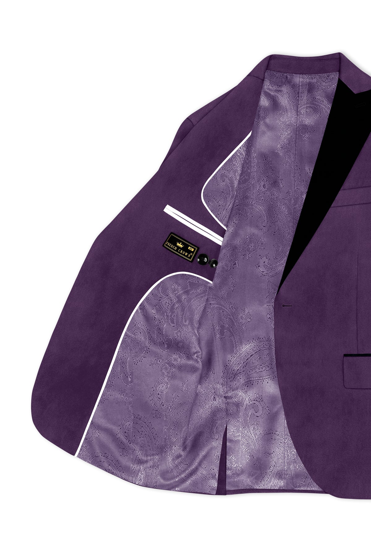 Regal-Royal Purple Velvet Peak Lapel Tuxedo Blazer