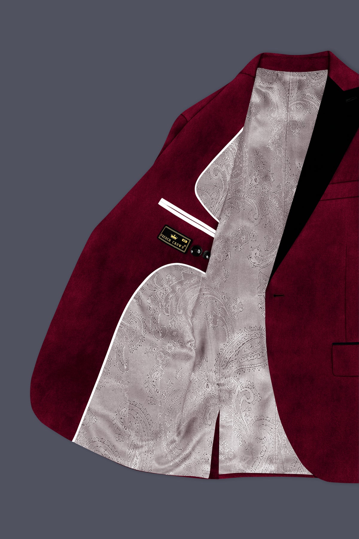 Nocturne-Cab Sav Maroon Velvet Peak Lapel Tuxedo Blazer