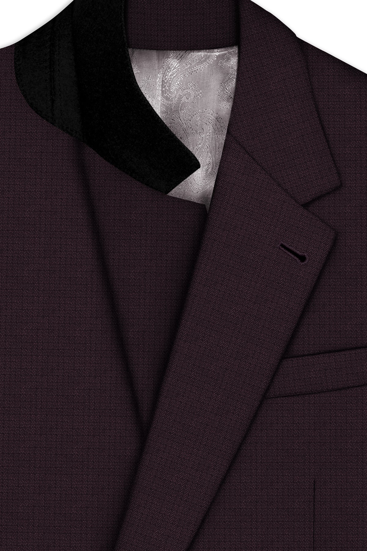 Velaris-Thunder Purple Diamond Textured Wool Rich Slight Stretch Single Breasted Blazer