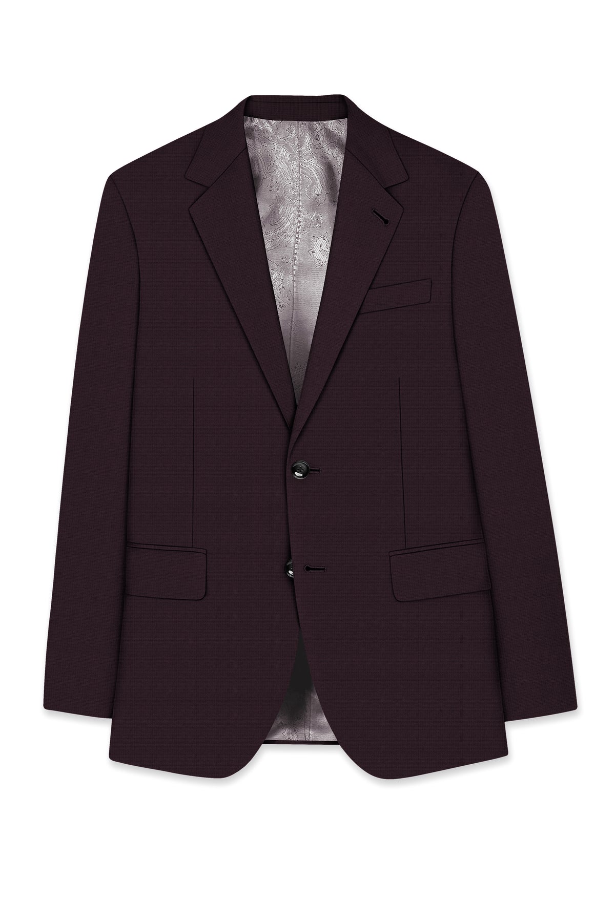 Velaris-Thunder Purple Diamond Textured Wool Rich Slight Stretch Single Breasted Blazer
