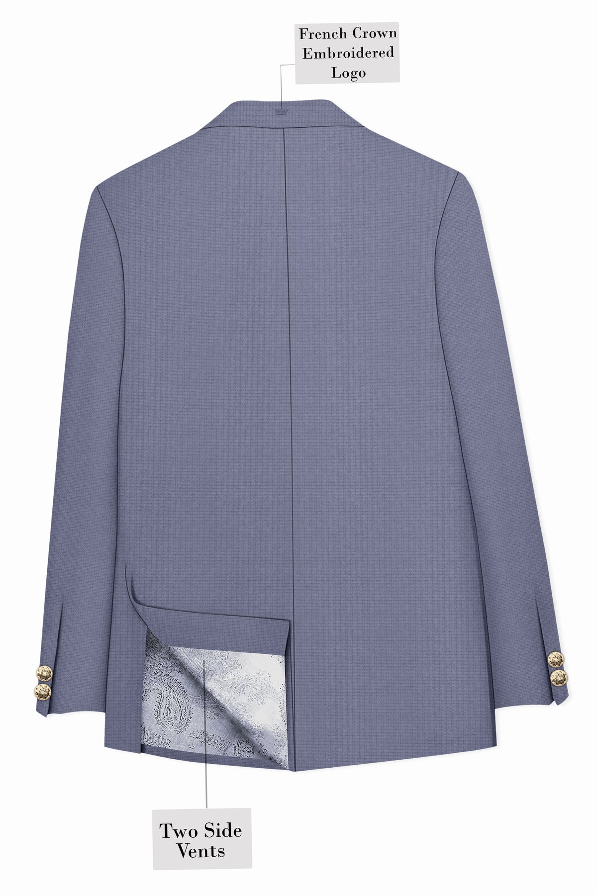 Graphite-Shuttle Gray Diamond Textured Wool Rich Slight Stretch Bandhgala Blazer