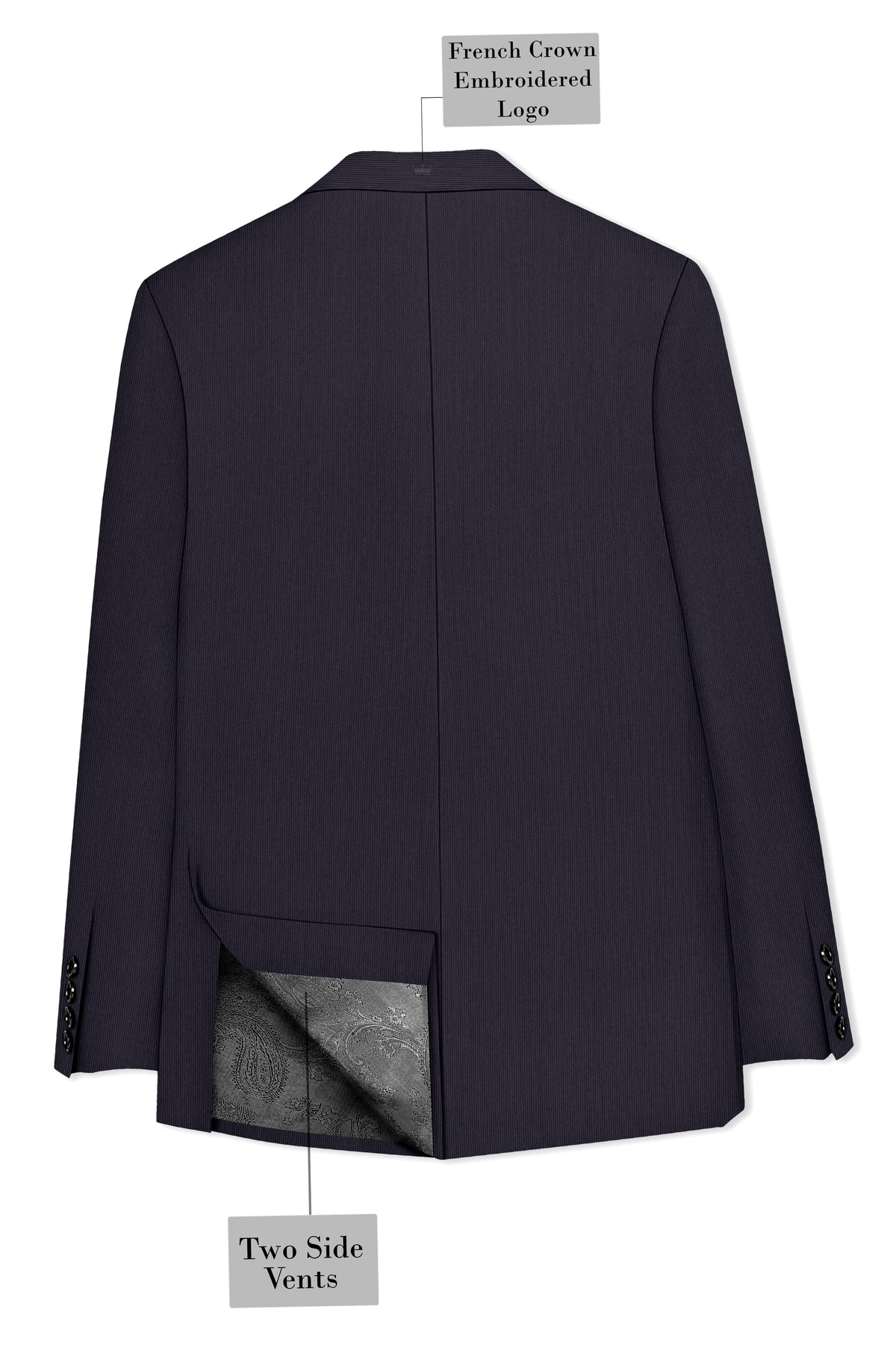 Aurelio-Charade Gray Diamond Textured Wool Rich Slight Stretch Single Breasted Blazer