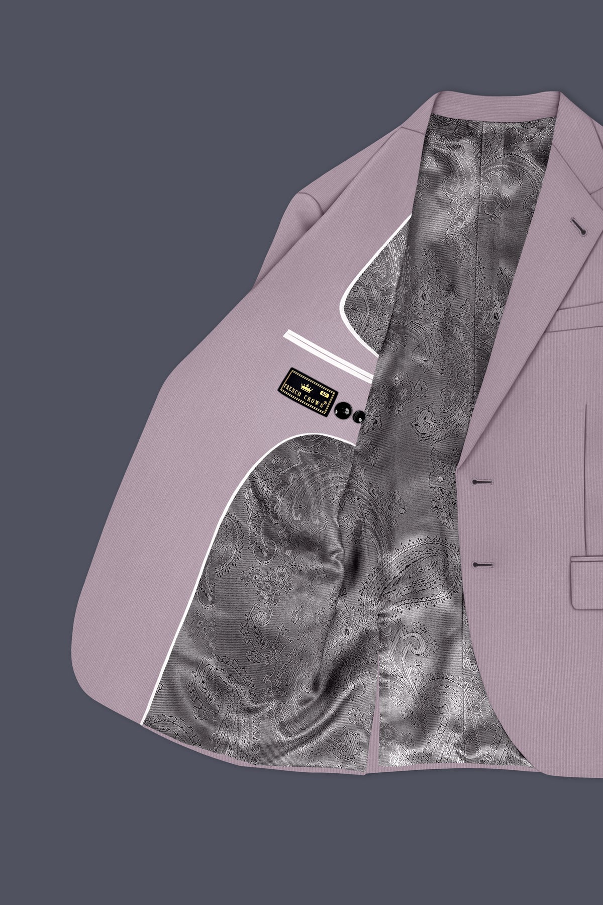 Celeste-Martini Pink Diamond Textured Wool Rich Slight Stretch Single Breasted Blazer