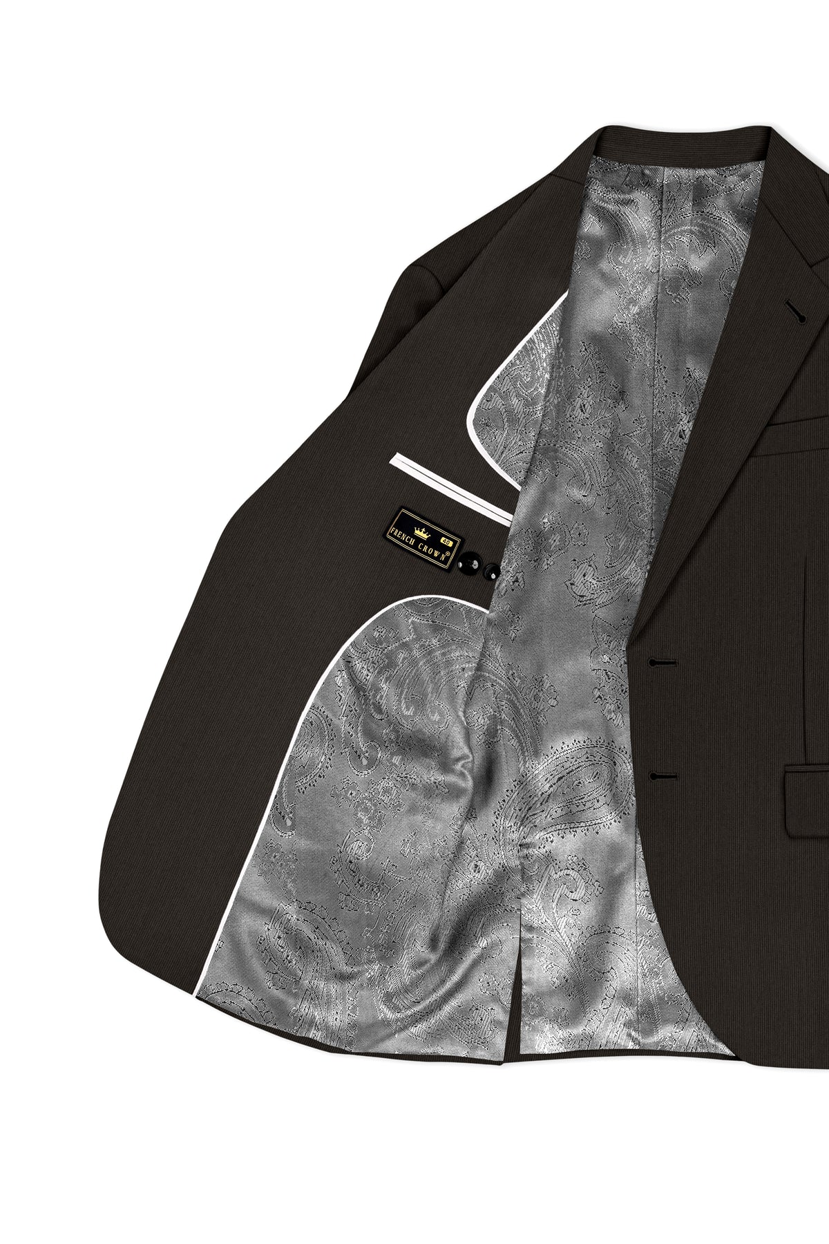 Grayson-Zeus Brown Diamond Textured Wool Rich Slight Stretch Single Breasted Blazer