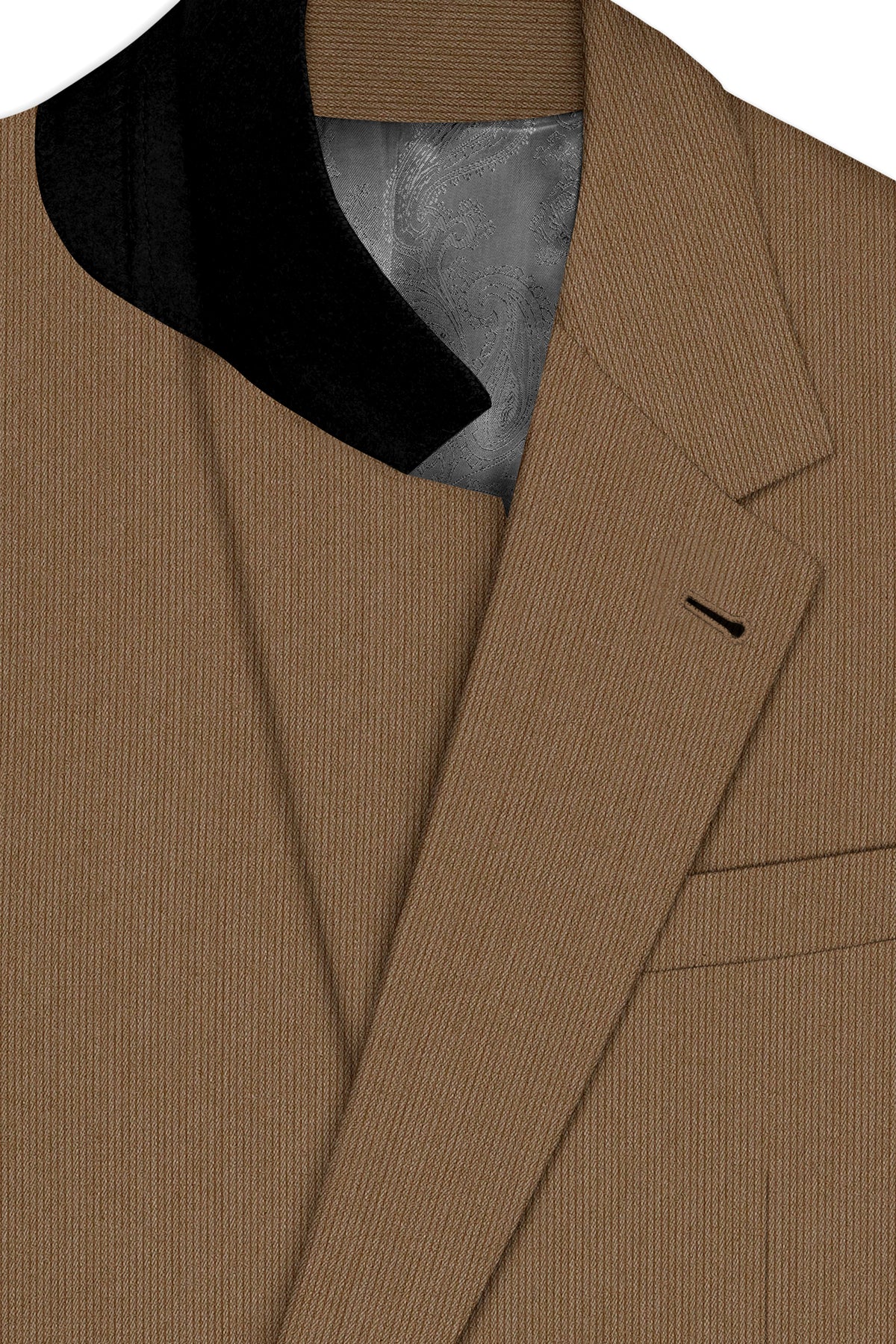 Weston-Millbrook Brown Diamond Textured Wool Rich Slight Stretch Single Breasted Blazer