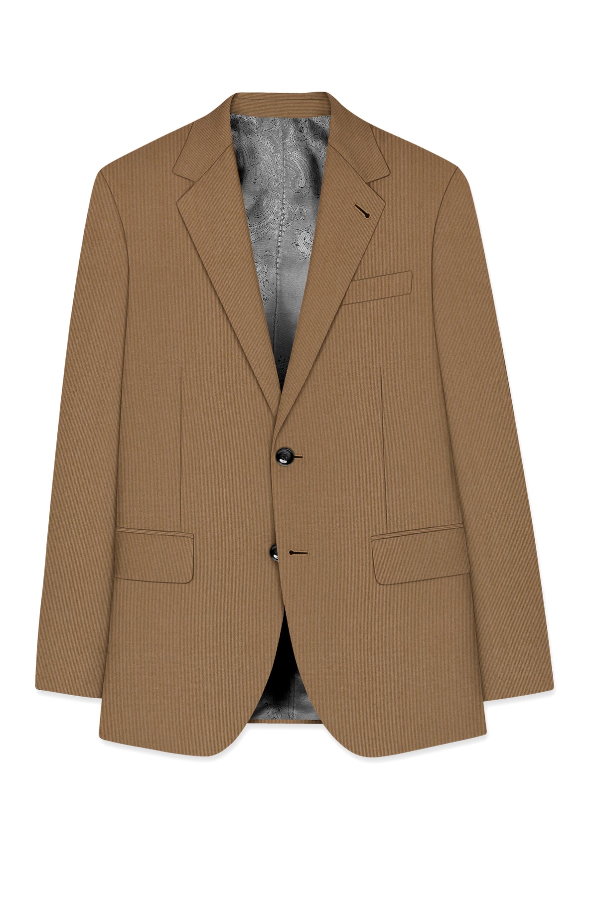 Weston-Millbrook Brown Diamond Textured Wool Rich Slight Stretch Single Breasted Blazer