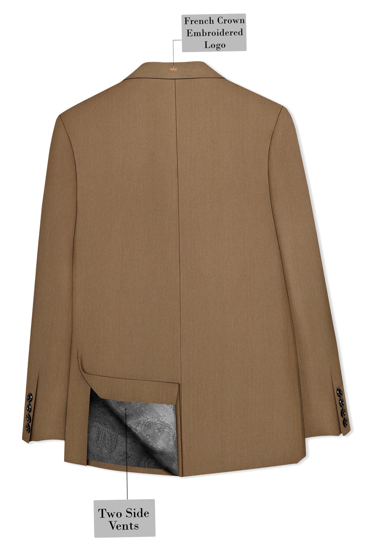 Weston-Millbrook Brown Diamond Textured Wool Rich Slight Stretch Single Breasted Blazer
