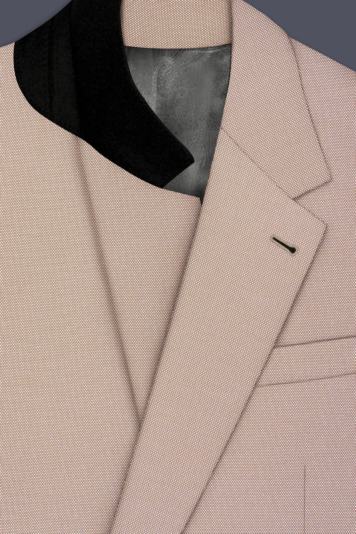 Terrano-Rodeo Brown Diamond Textured Wool Rich Slight Stretch Single Breasted Blazer