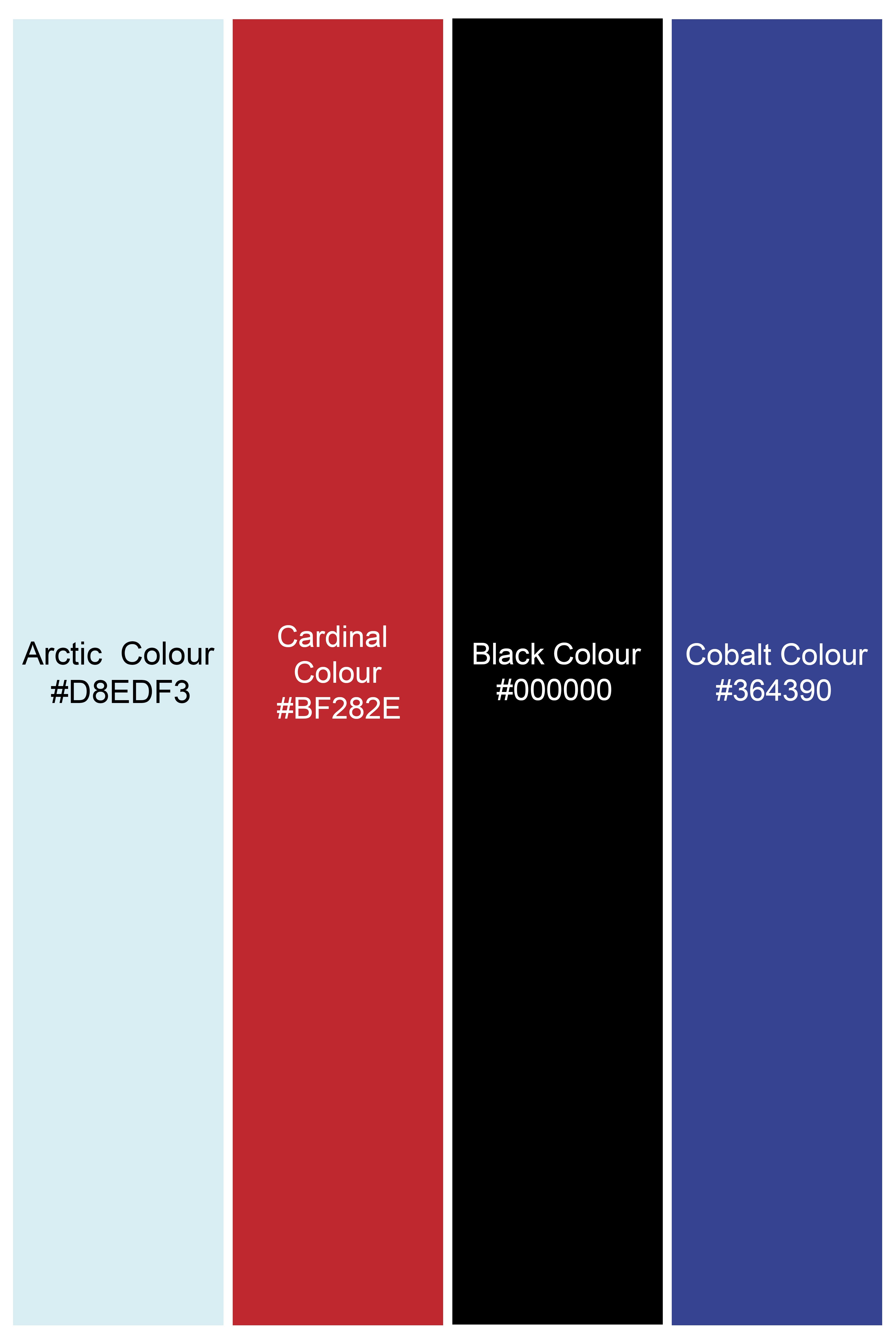 Arctic Blue With Cardinal Red And Cobalt Striped Premium Cotton Boxer BX528-28, BX528-30, BX528-32, BX528-34, BX528-36, BX528-38, BX528-40, BX528-42, BX528-44