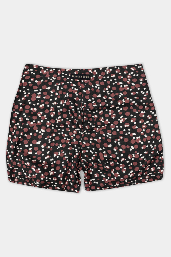 Rangoon Black With Bole Brown And White Printed Premium Tencel Boxer