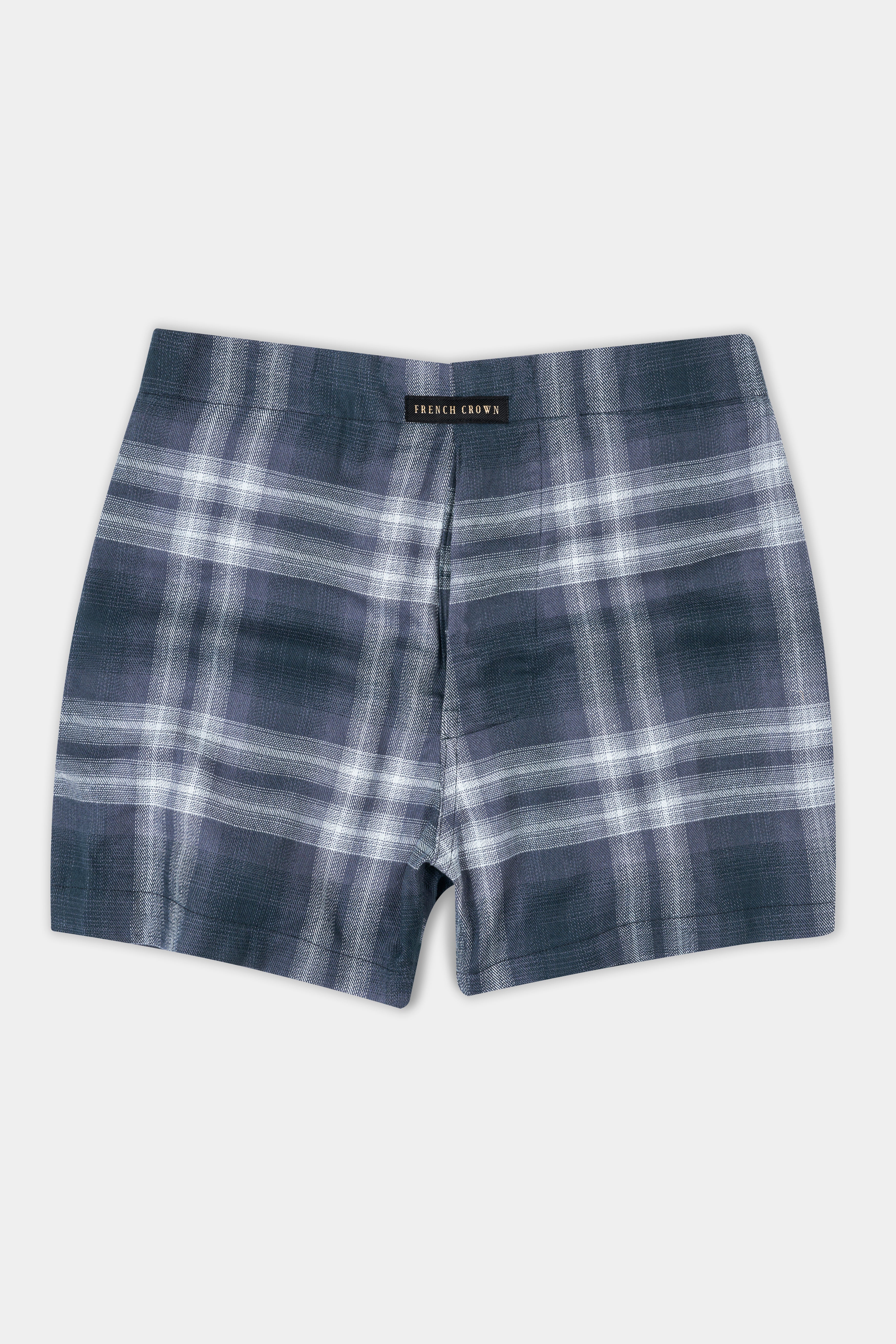 Vampire Gray With White Checkered Flannel Premium Cotton Boxer BX558-28, BX558-30, BX558-32, BX558-34, BX558-36, BX558-38, BX558-40, BX558-42, BX558-44